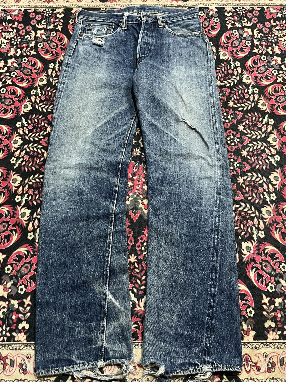 Vintage Joe Mccoy Blue Faded Washed Distress Selvedge Jean, Men's (Size 29) — image 2 of 6