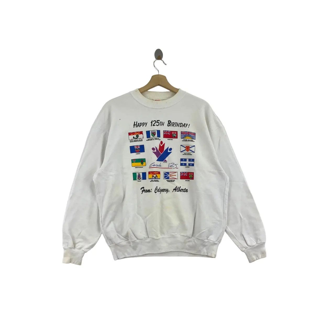 Vintage Vintage 1992 CANADA 125th ANNIVERSARY Alberta Sweatshirt Size M / US 6-8 / IT 42-44 - 1 Thumbnail