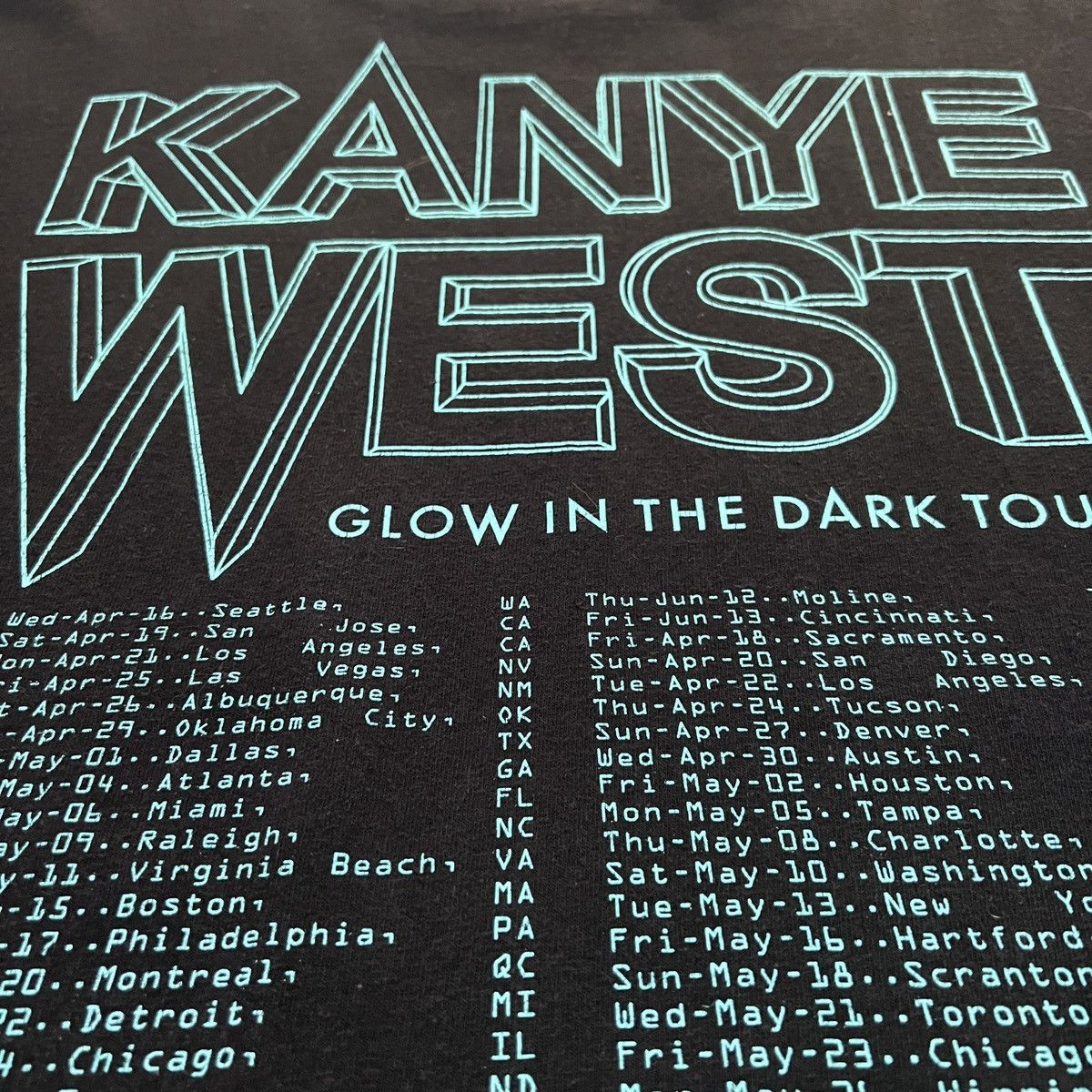 Rap Tees Vintage Y2K Kanye West Glow In The Dark Tour Promo Tee XL Size US XL / EU 56 / 4 - 11 Thumbnail