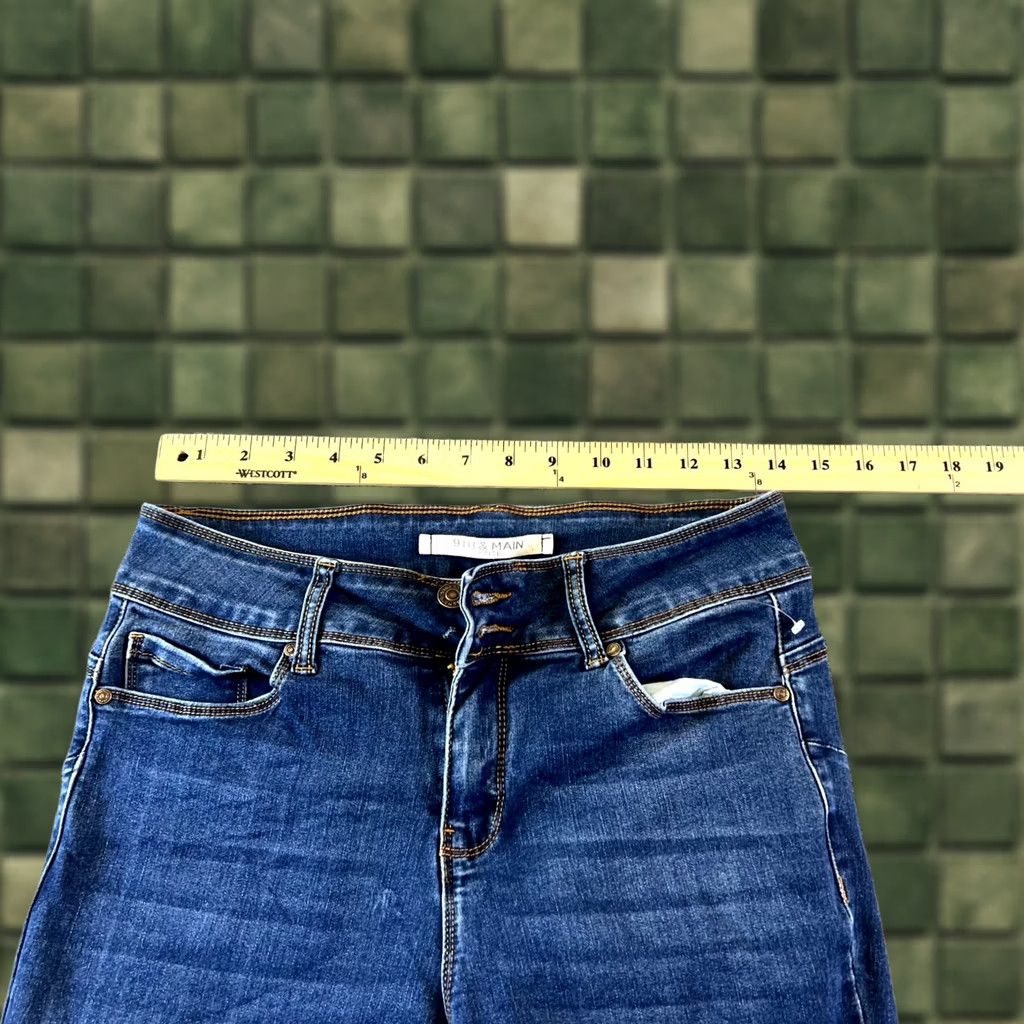 Denime 9th & Main Skinny Jeans Women's 6P Blue Denim Cotton Stretch Workwear 5-Pocket Zipper Button Petite 25 Inseam Size 28" / US 6 / IT 42 - 1 Thumbnail