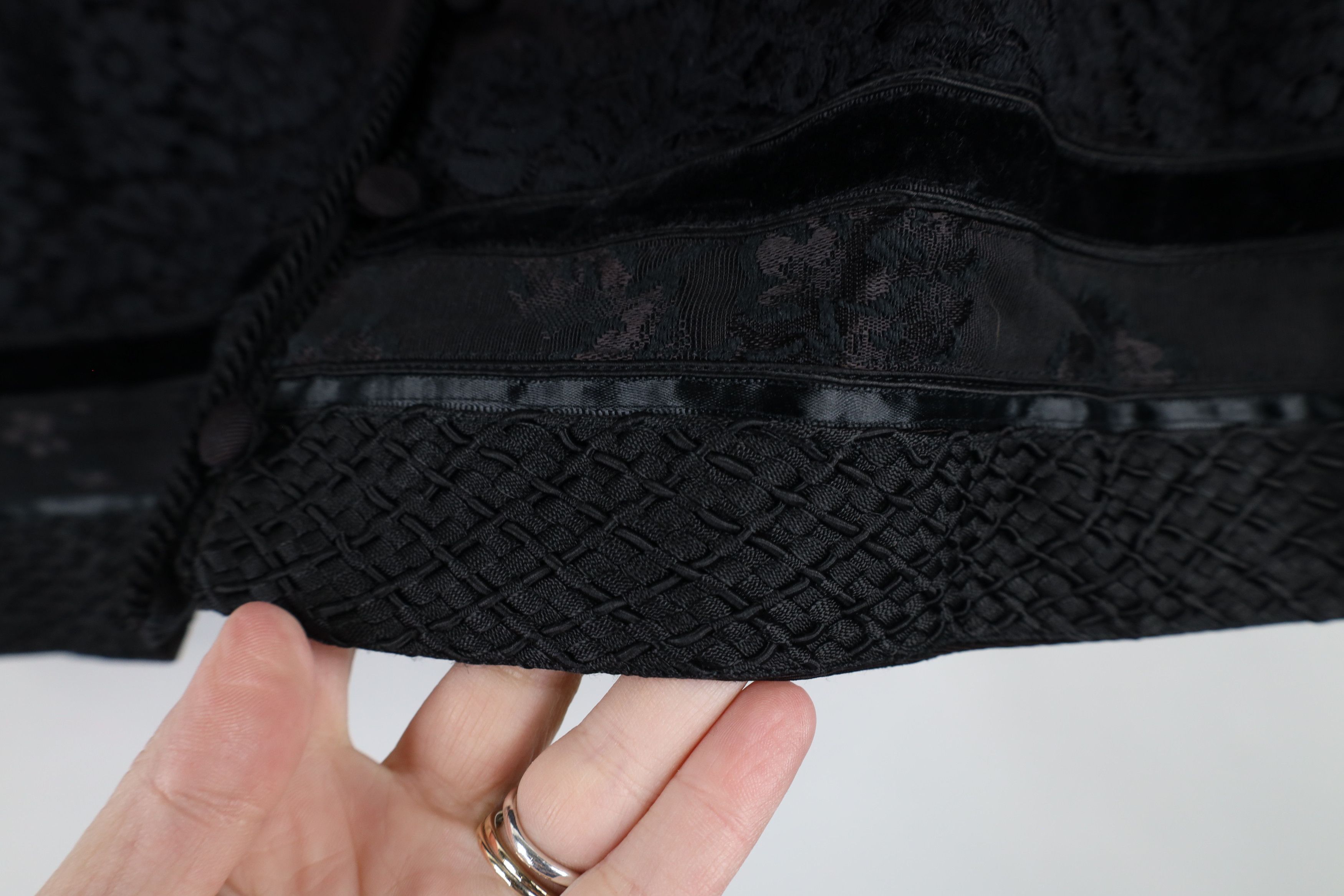 Vintage Vintage 90s Streetwear Lace Flower Suit Vest Jacket Black Size XXL / US 16-18 / IT 52-54 - 6 Thumbnail