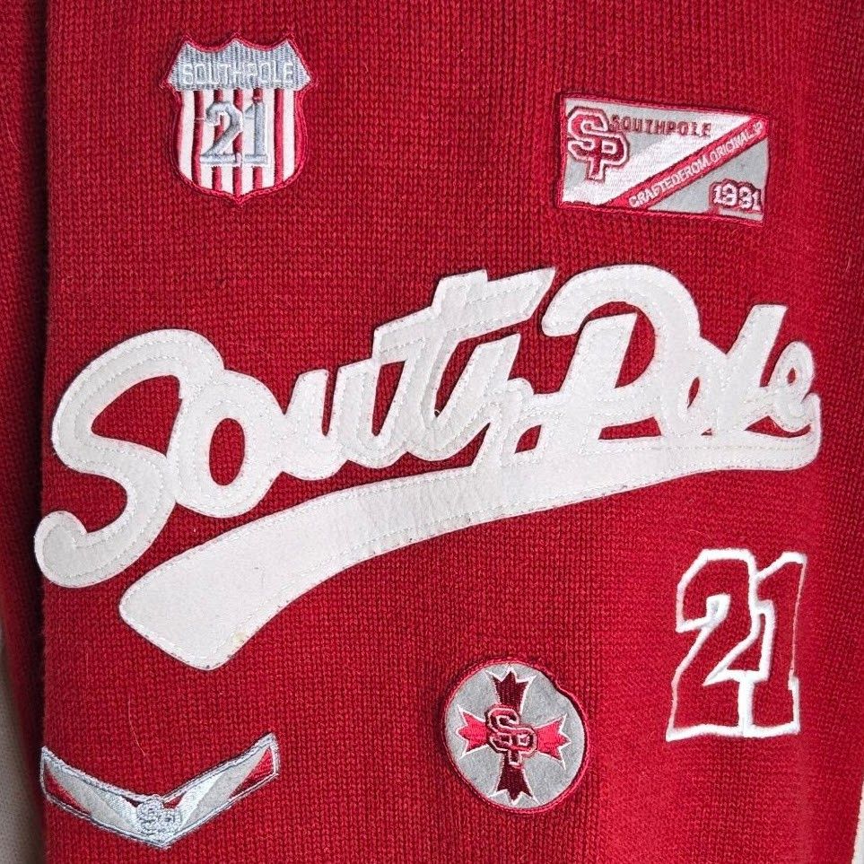 Southpole Southpole Mens Vintage Sweater XXL Cable Knit Varsity Style Size US XXL / EU 58 / 5 - 6 Thumbnail