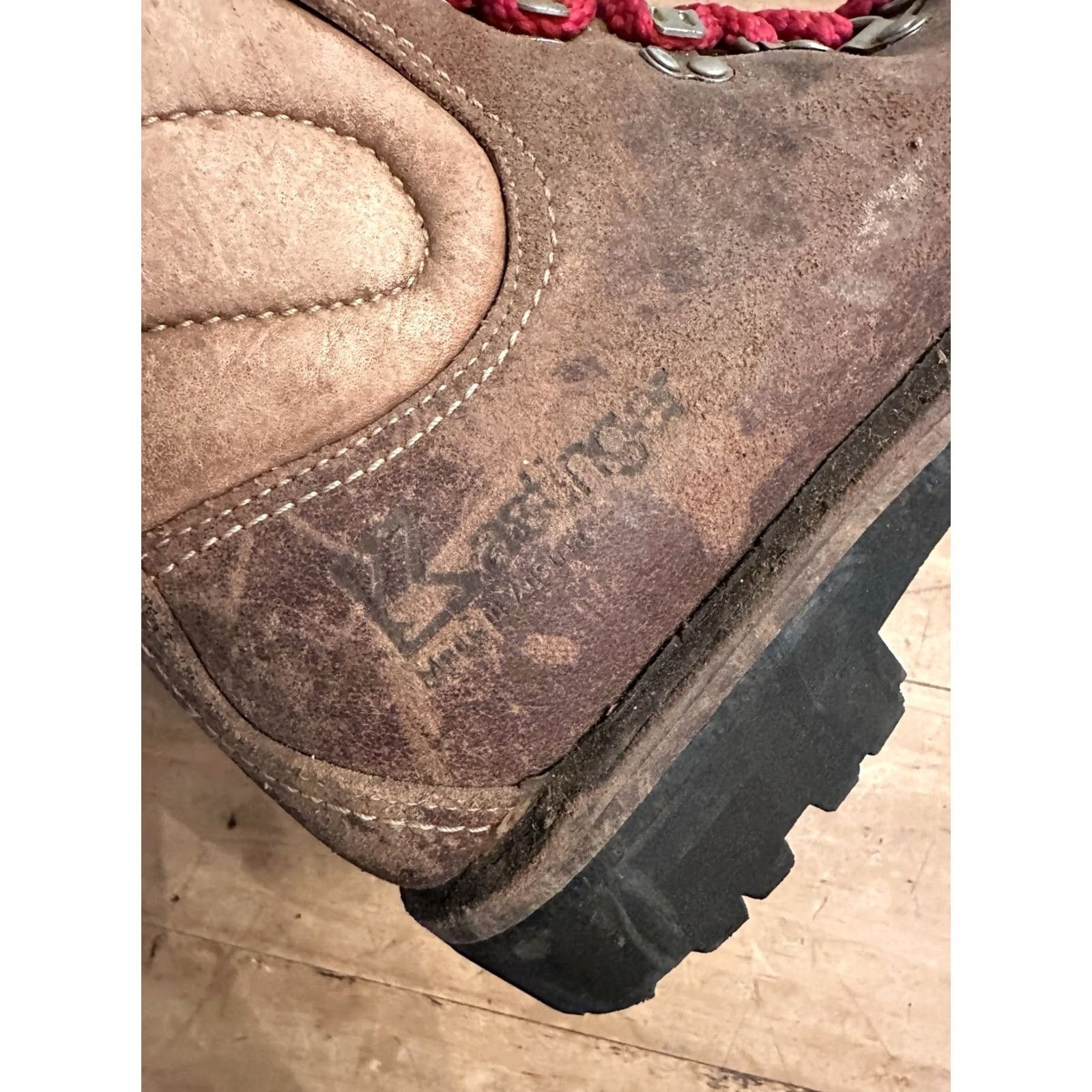 Vibram VINTAGE Kastinger Mountaineering Boots Men 9? Hiking Vibram Italy Brown Leather Desert Boot Womens? Size US 9 / IT 39 - 4 Thumbnail