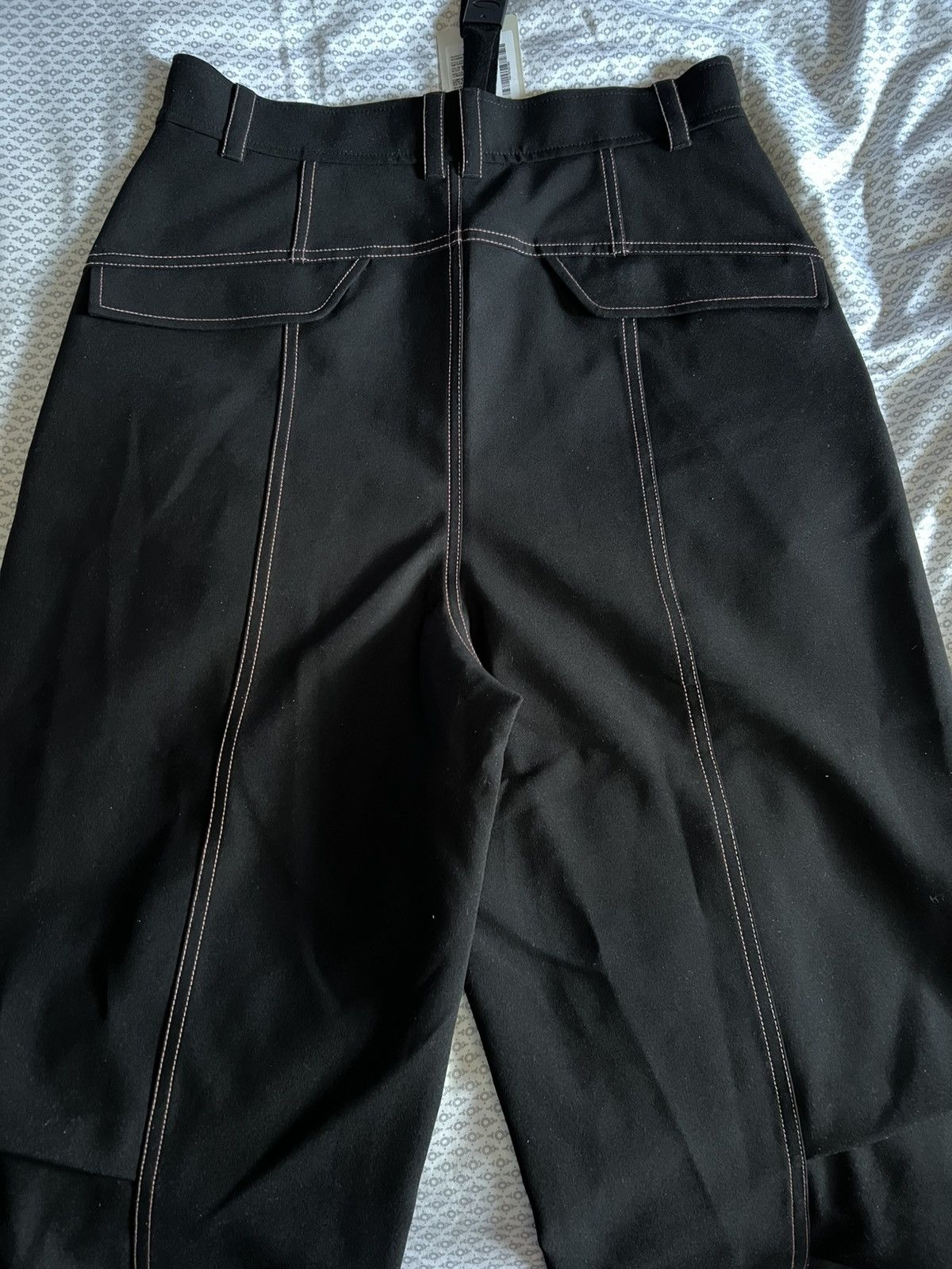 Feng Chen Wang Black Contrast Stitching Cargo Pants Size US 34 / EU 50 - 2 Thumbnail