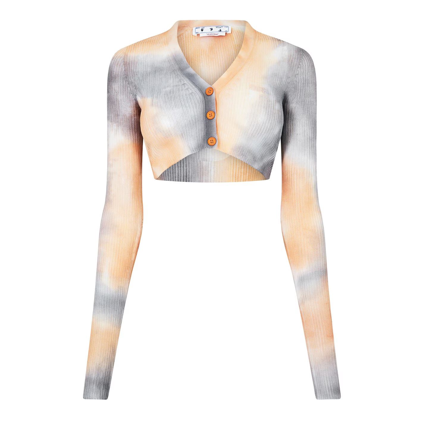 Off-White o1y1225 Cardigan in Gray/Camel Size S / US 4 / IT 40 - 1 Thumbnail