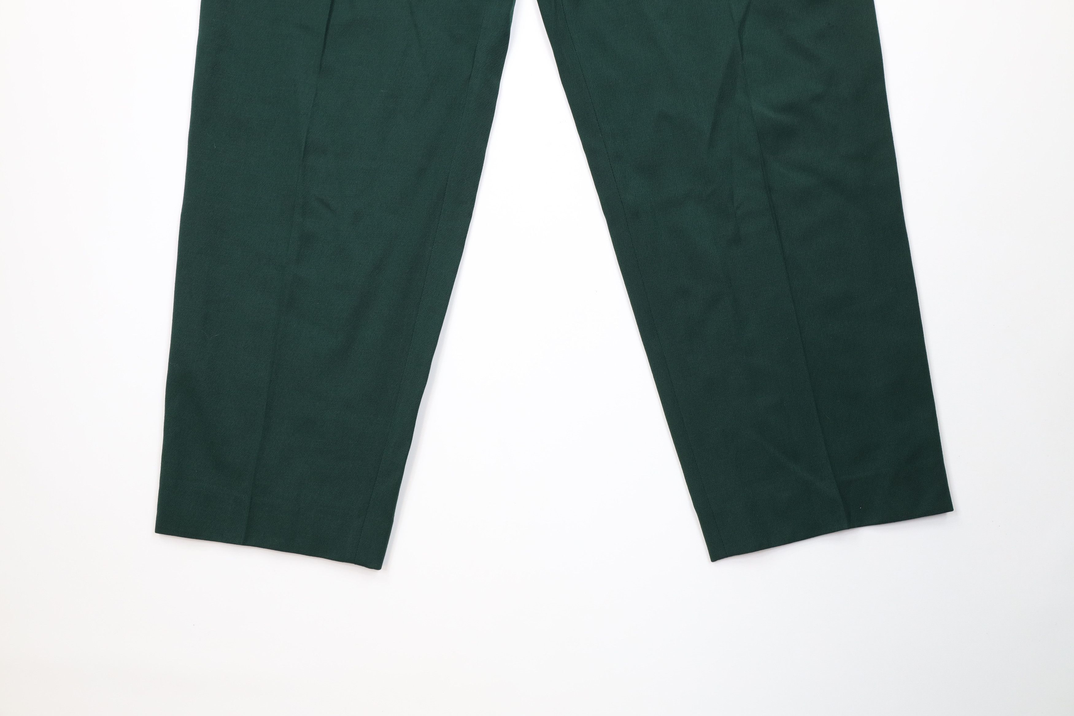 Escada Vintage 70s 80s Escada Pleated Tapered Leg Chino Pants Green Size 42" / US 20 - 4 Thumbnail