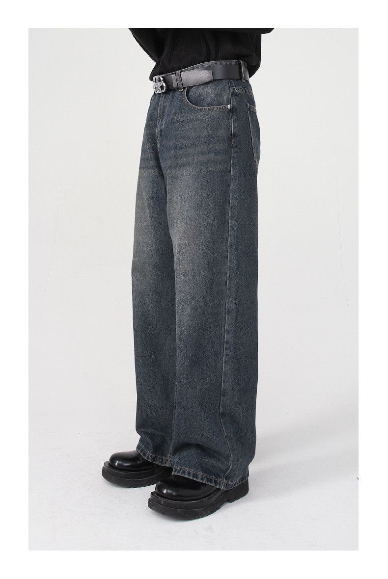 Vintage Japanese retro straight leg washed distressed jeans Size US 32 / EU 48 - 2 Thumbnail