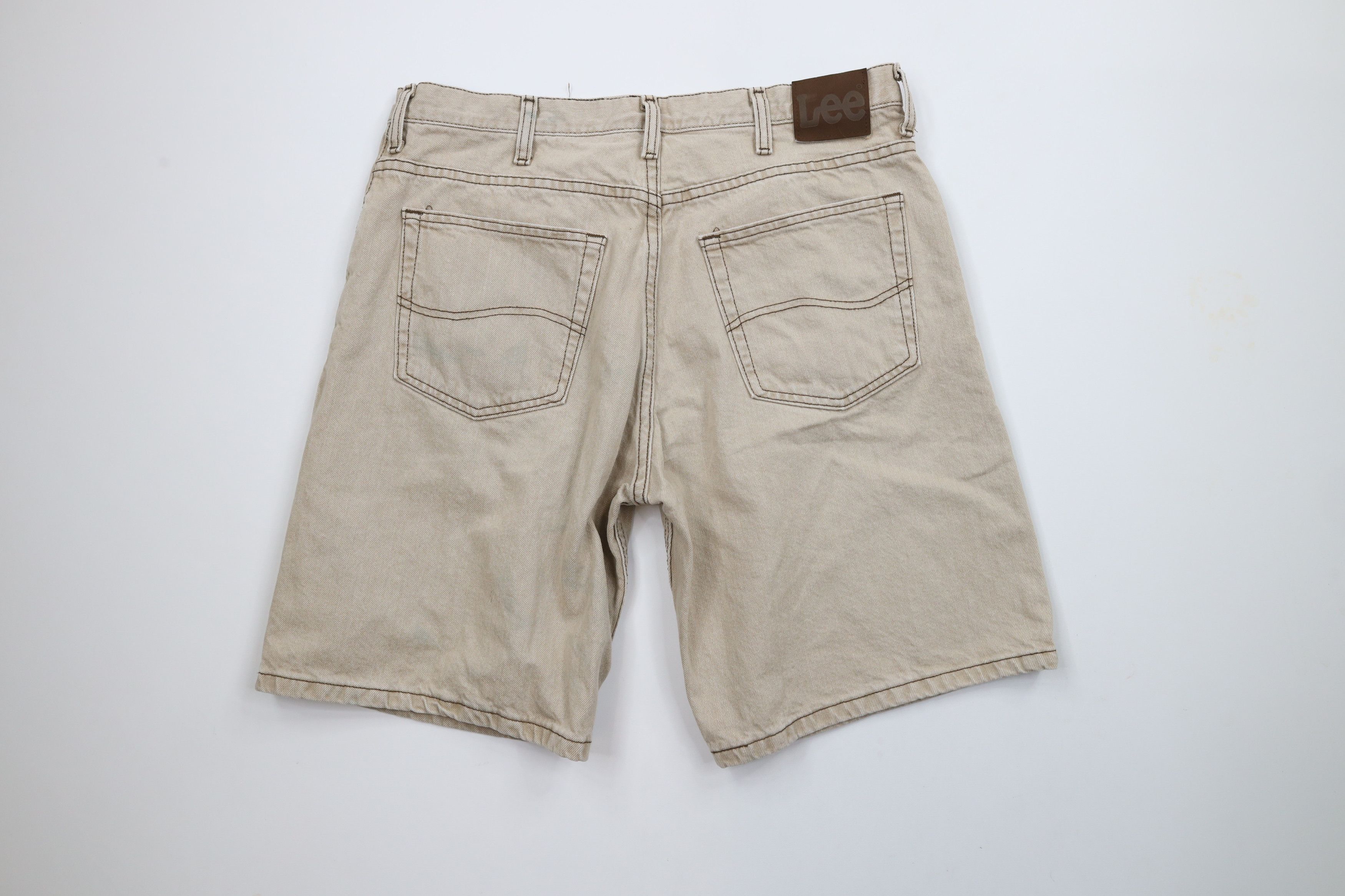 Vintage Vintage 90s Streetwear Denim Jean Shorts Jorts Beige Cotton Size US 34 / EU 50 - 9 Thumbnail
