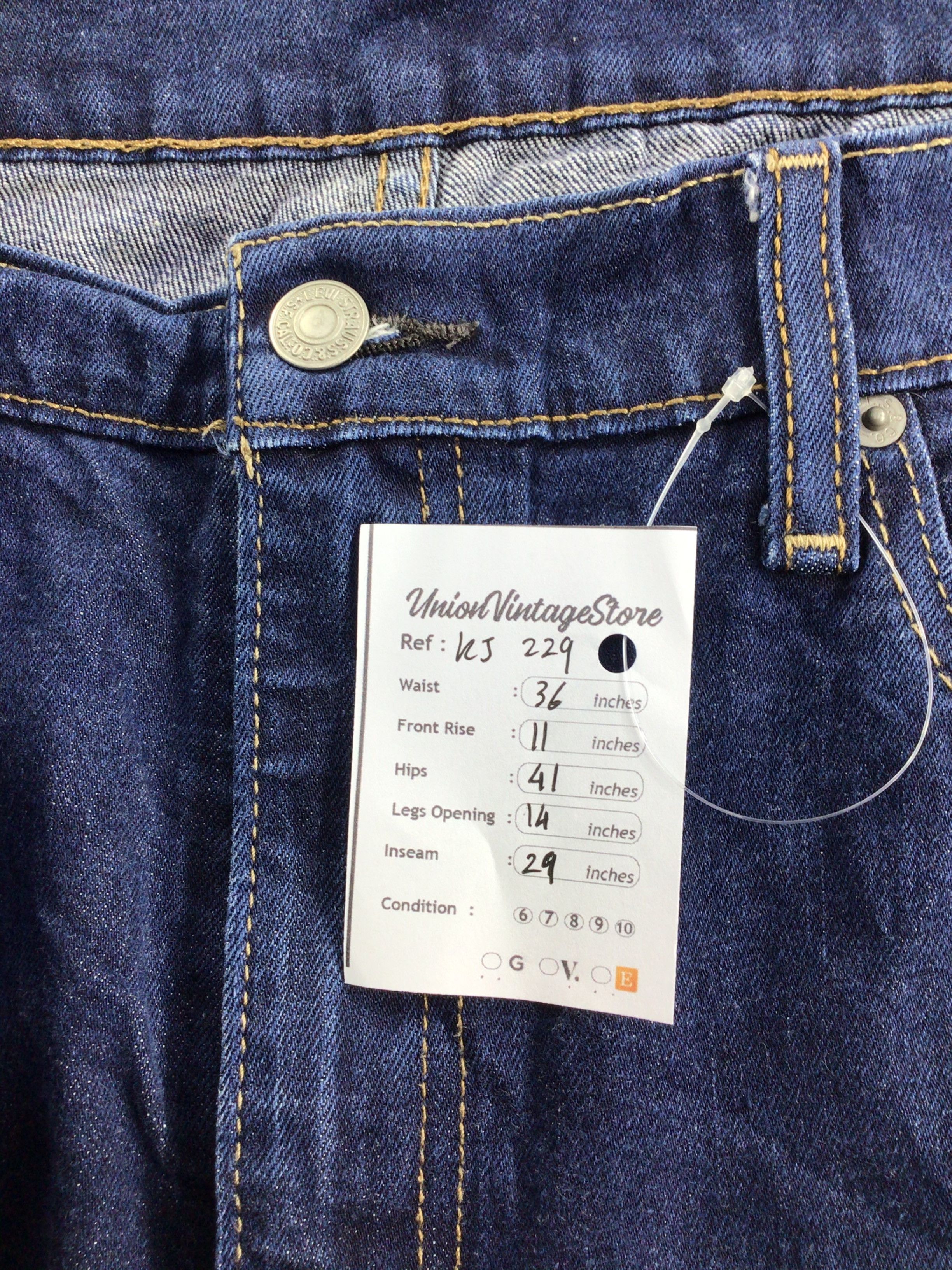 Levi's Vintage Levis 511 Jeans Blue Wash Denim KJ229 Size US 37 - 13 Thumbnail