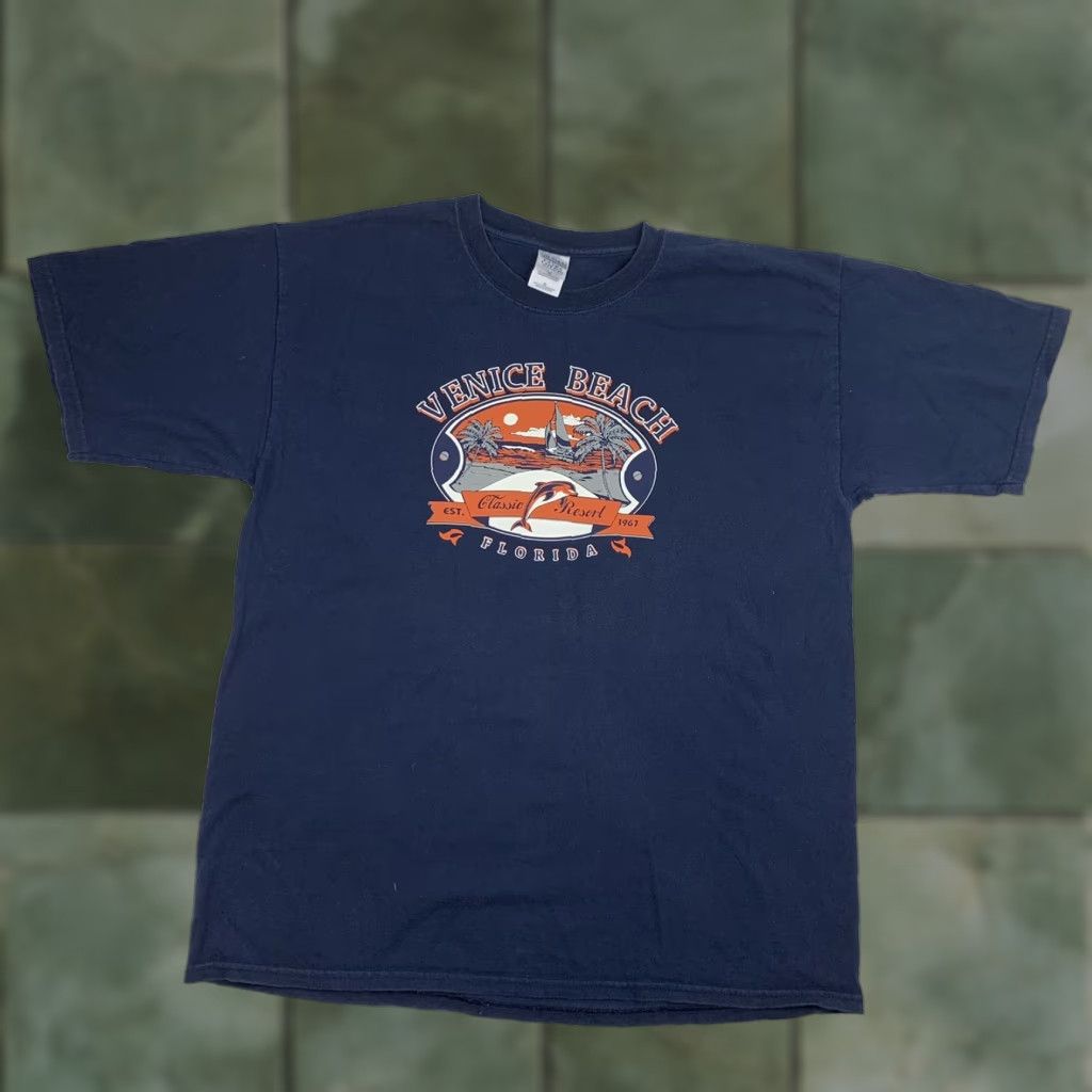 Gildan Vintage Venice Beach Florida T Shirt Adult XL Blue Classic Resort Travel Tourist Size US XL / EU 56 / 4 - 1 Thumbnail
