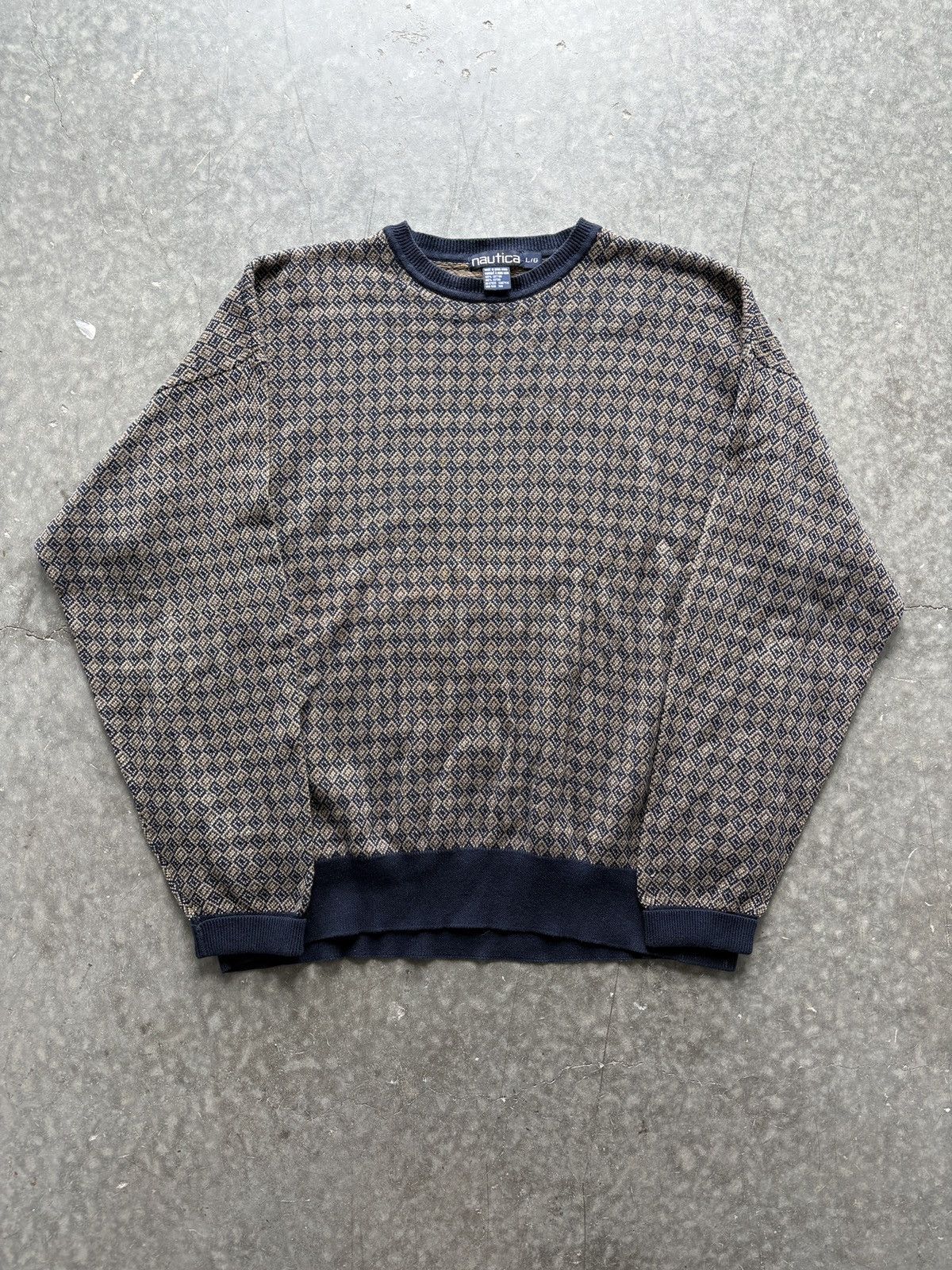Nautica Vintage 90s Nautica Sweater Boxy Fit Size US L / EU 52-54 / 3 - 1 Thumbnail