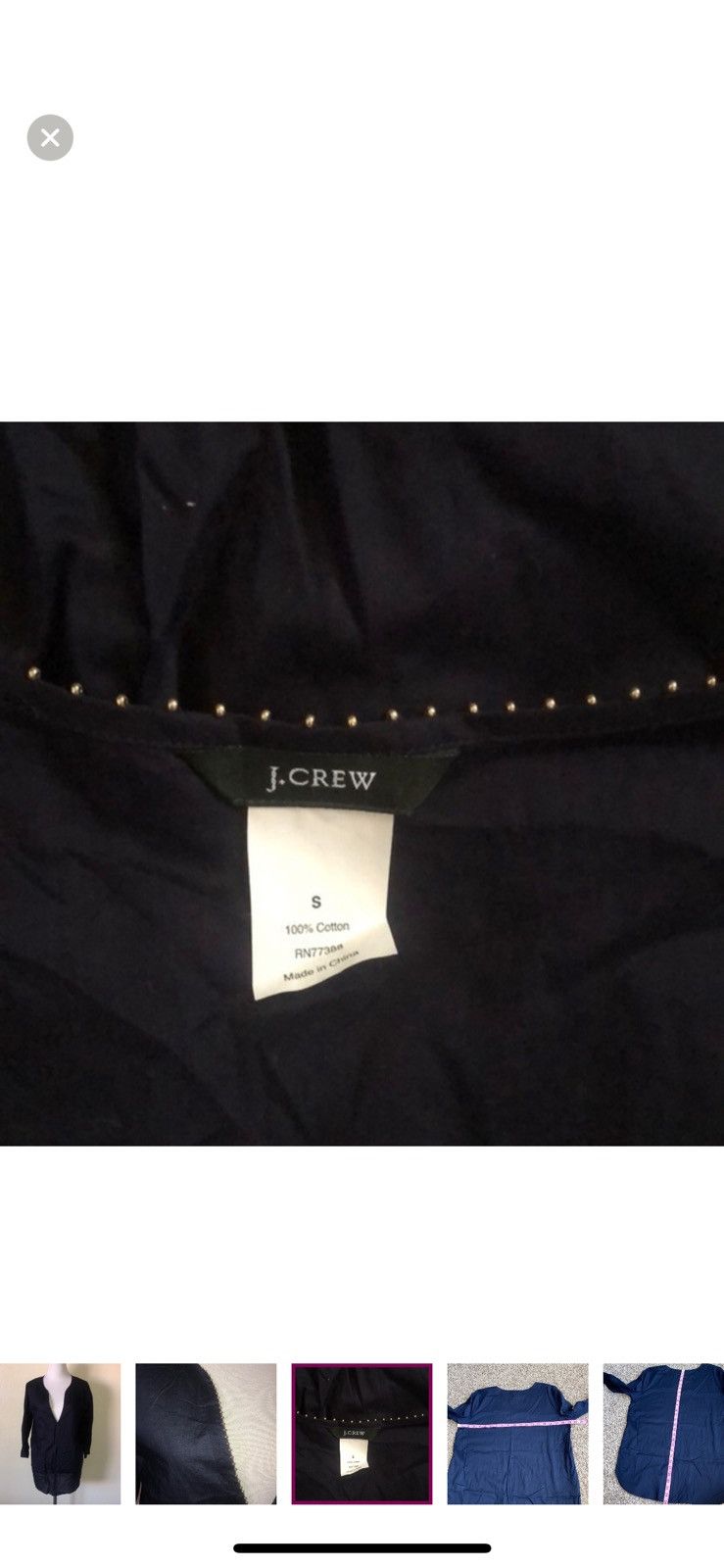 J.Crew J. Crew small navy blue tunic blouse Size S / US 4 / IT 40 - 2 Thumbnail