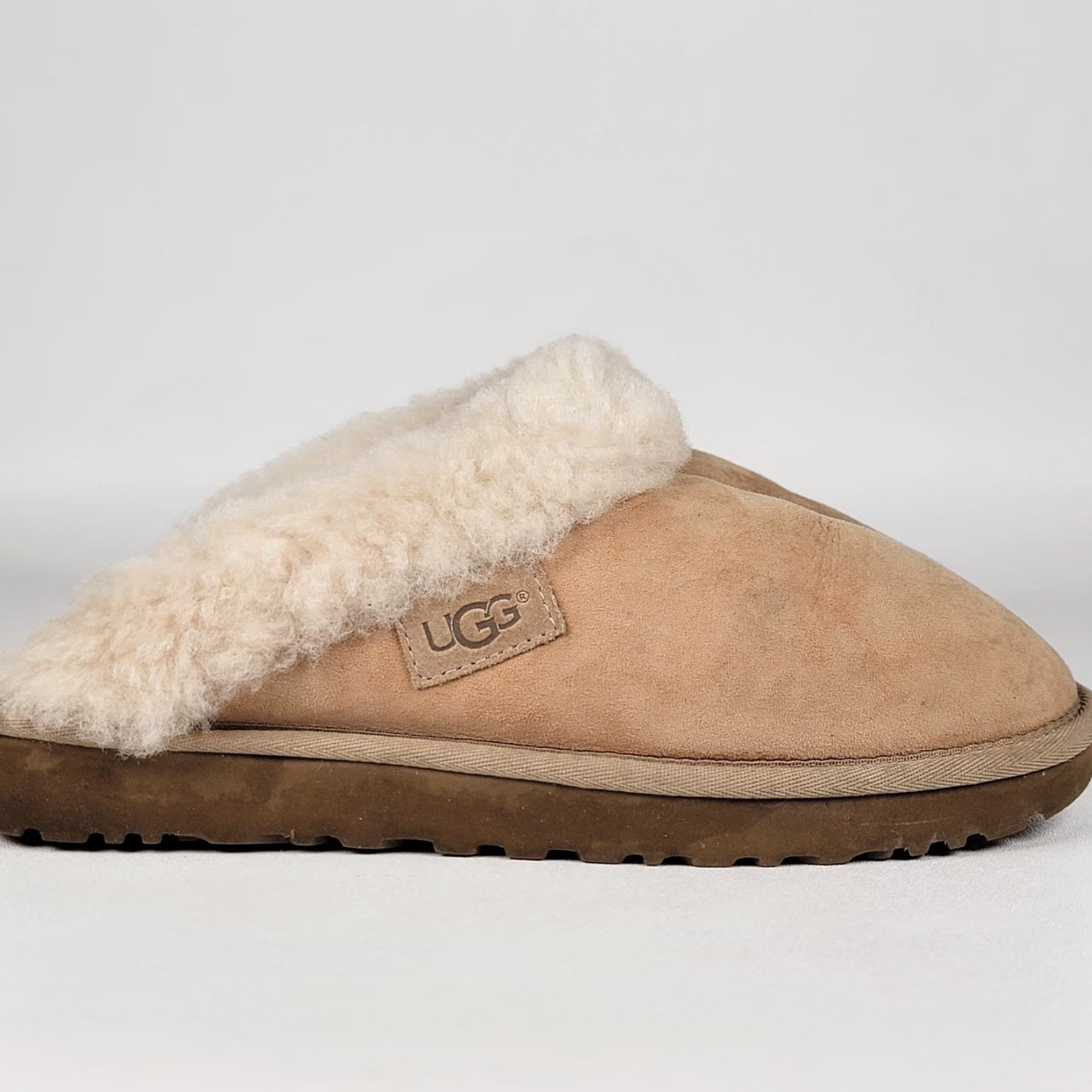 Ugg UGG Disquette Slipper Women 8 US 39 EU Sand Fur Trim Cushioned Lined Suede Platform Winter Size ONE SIZE - 2 Thumbnail