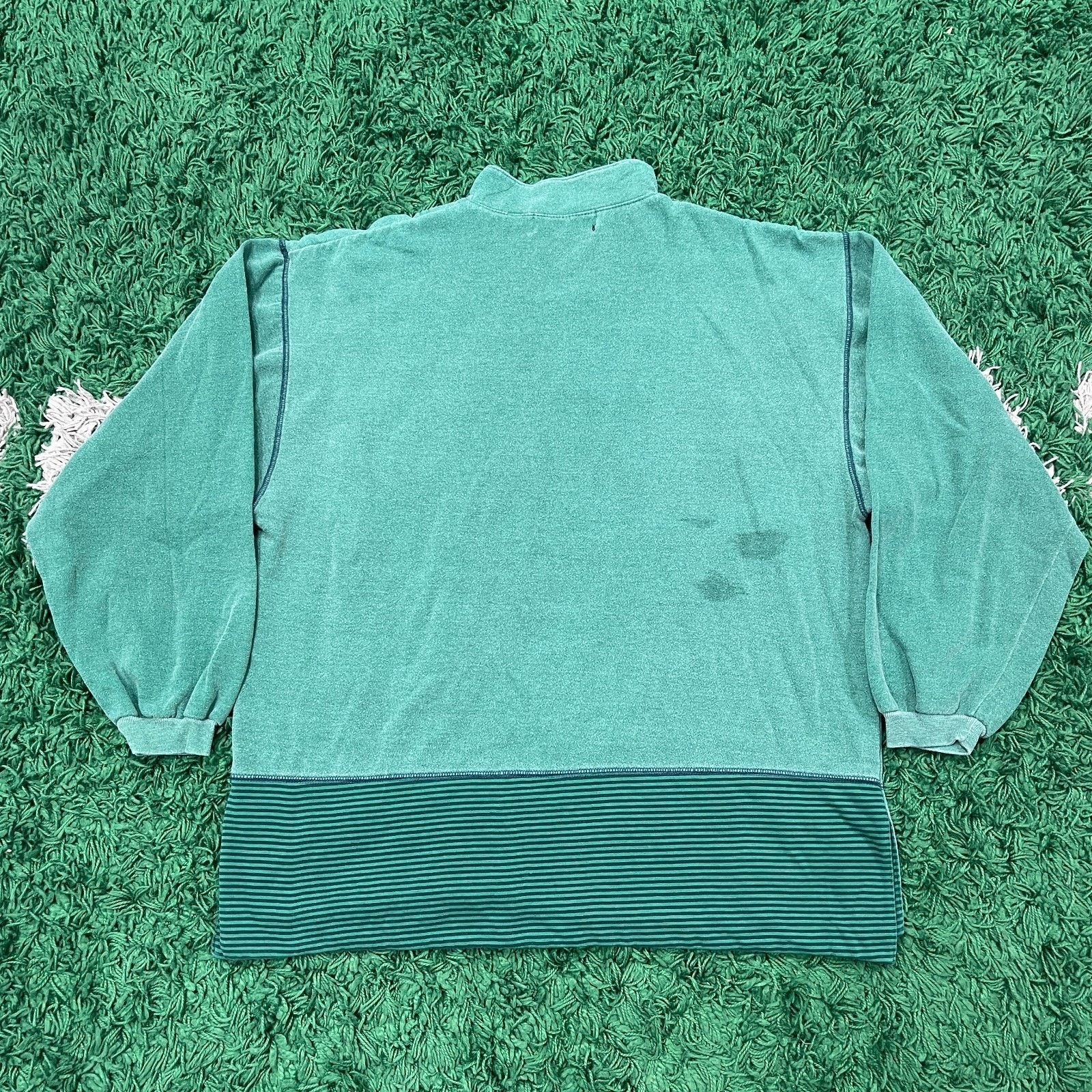 Anchor Blue Vintage 90s Anchor Blue Green 1/4 Zip Pullover Sweater Large Size US L / EU 52-54 / 3 - 7 Thumbnail