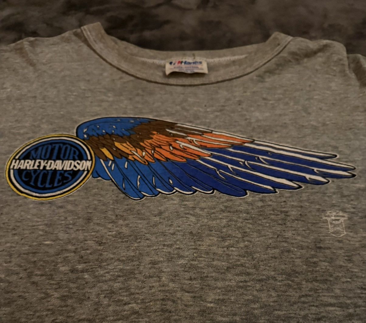 Harley Davidson 70s ultra rare harley davidson winged tee Size US XL / EU 56 / 4 - 2 Thumbnail