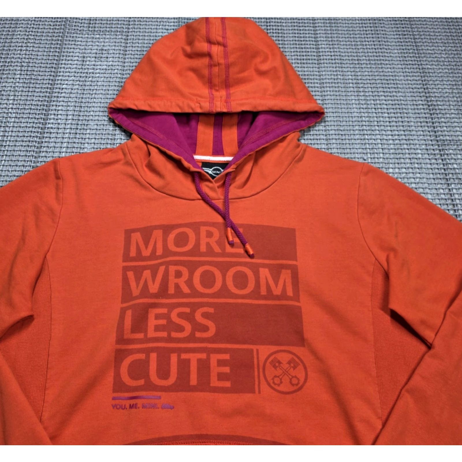 Pinko Mini Cooper Hoodie Orange Pink Large More Room Less Cute You. Me. Mini. Size L / US 10 / IT 46 - 3 Thumbnail