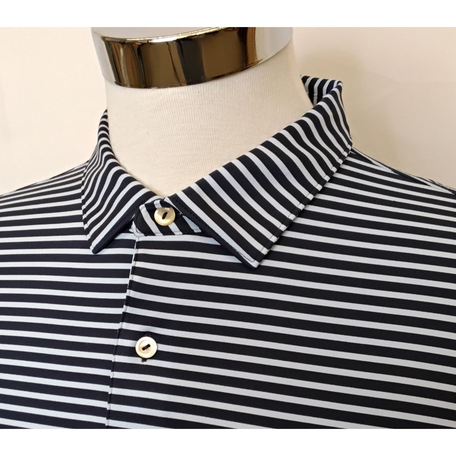 Peter Millar Peter Millar Crown Crafted Golf Shirt Men's XL Blue Striped Size US XL / EU 56 / 4 - 4 Thumbnail
