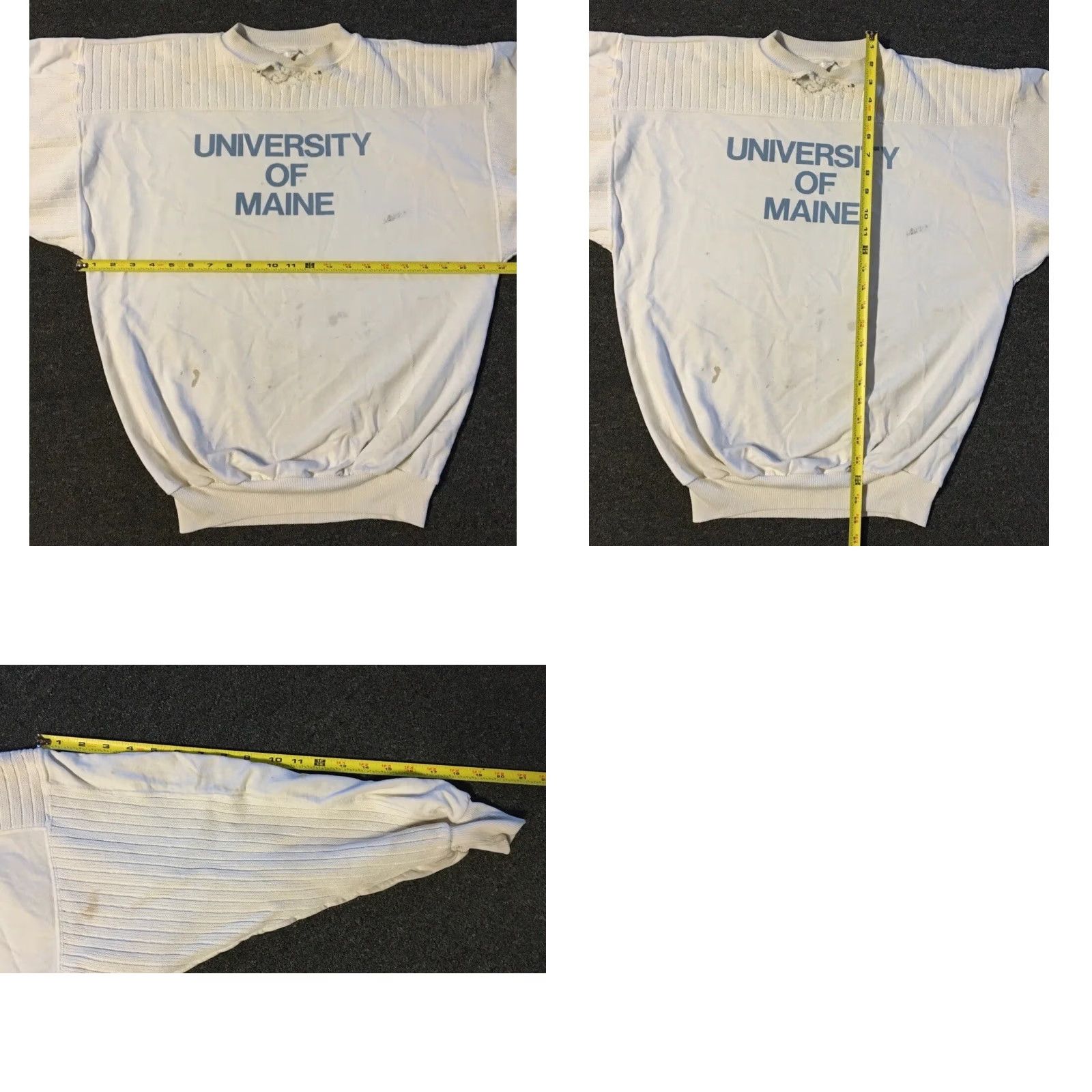Vintage VINTAGE University Of Maine Thrashed Faded Sweatshirt S Hoodie Men Small White 60s 70s College Sports Track Retro 80s 90s Pullover Distressed Size US S / EU 44-46 / 1 - 10 Thumbnail