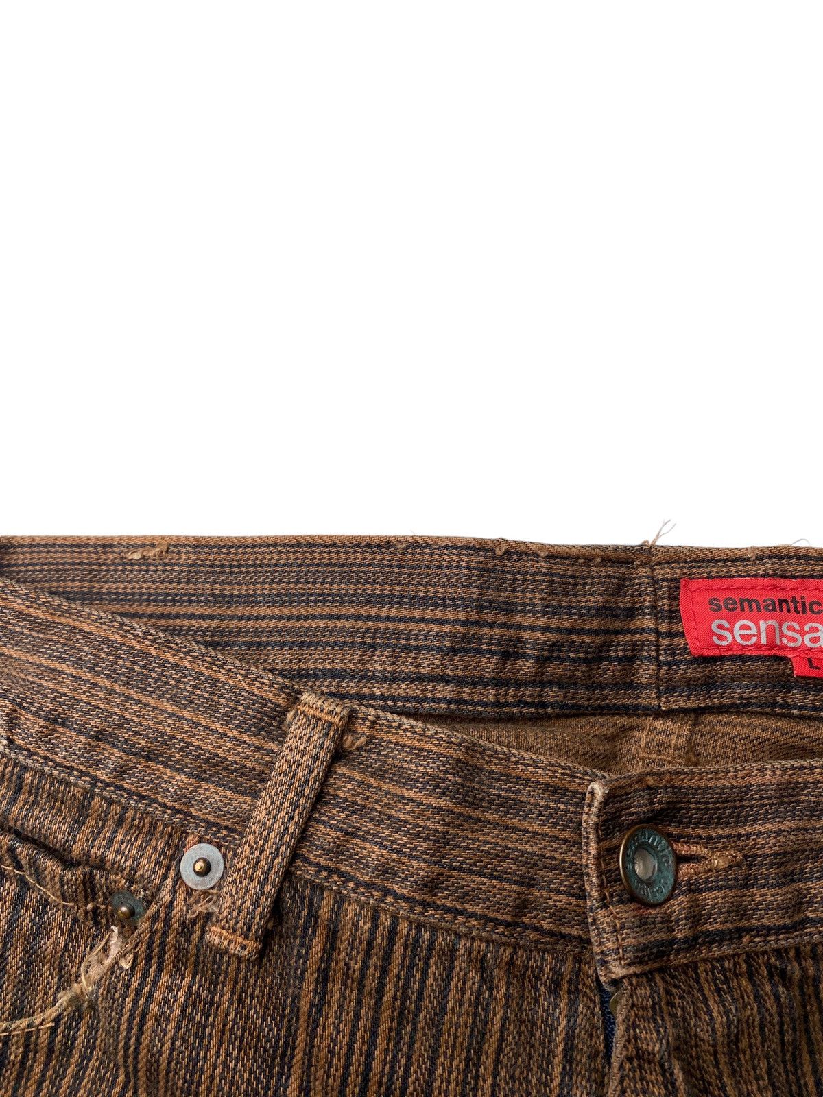 5351 POUR LES HOMMES 2000's Semantic Design Flared Tuxedo Custom Jeans Size US 26 / EU 42 - 8 Thumbnail