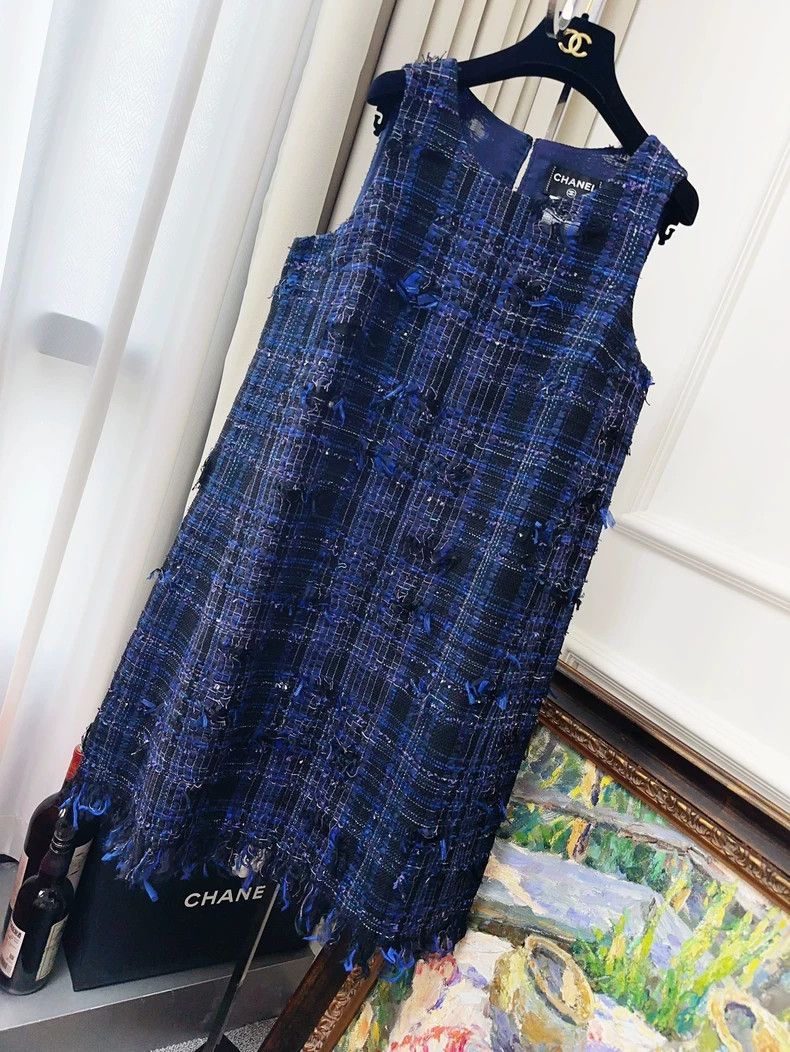 Chanel Chanel 14s spring and summer blue color block plaid tasse Size XS / US 0-2 / IT 36-38 - 1 Thumbnail