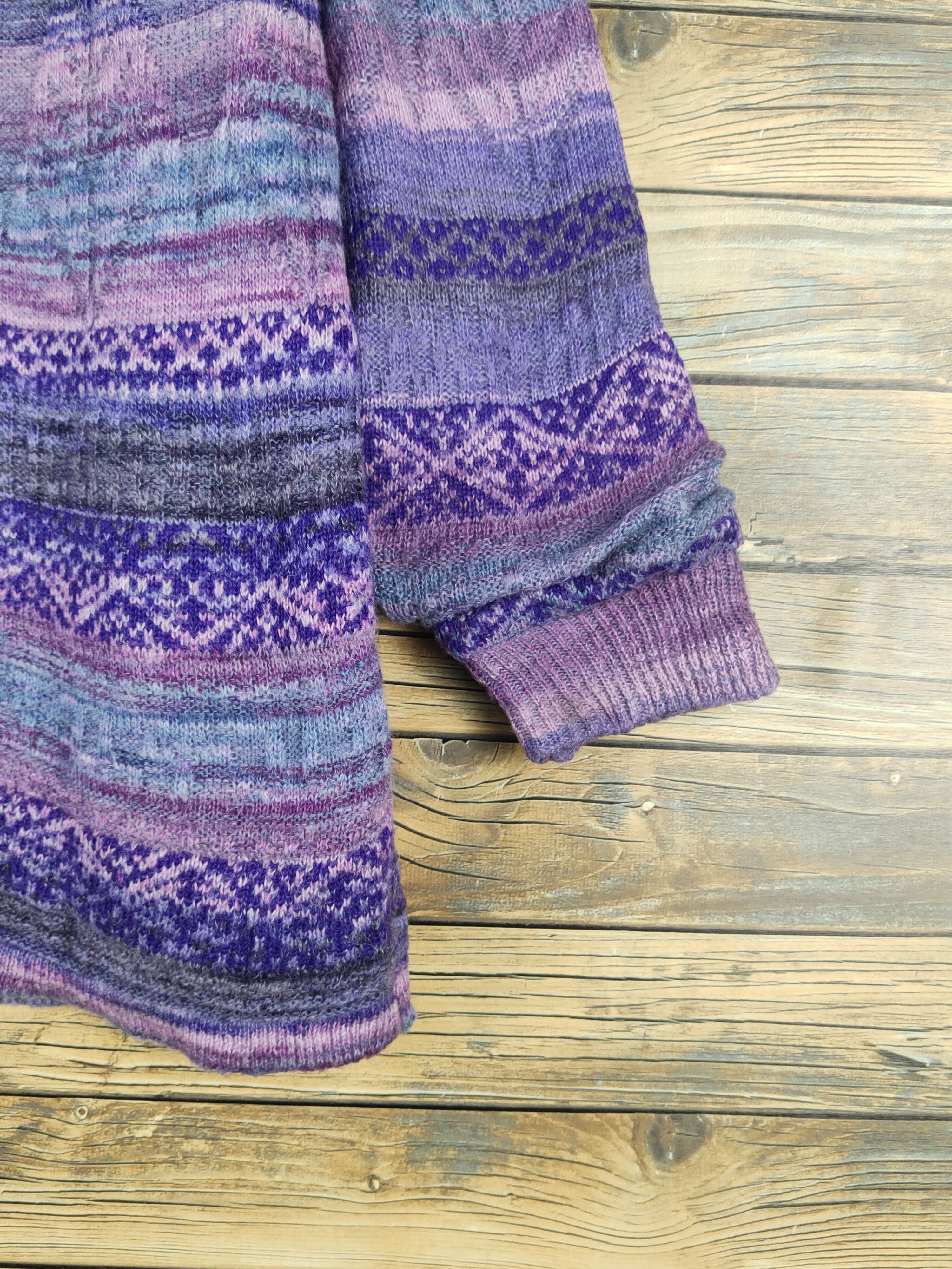 Japanese Brand × Vintage Japanese Brand Purple Knitwear Sweaters #W1361 Size L / US 10 / IT 46 - 7 Thumbnail