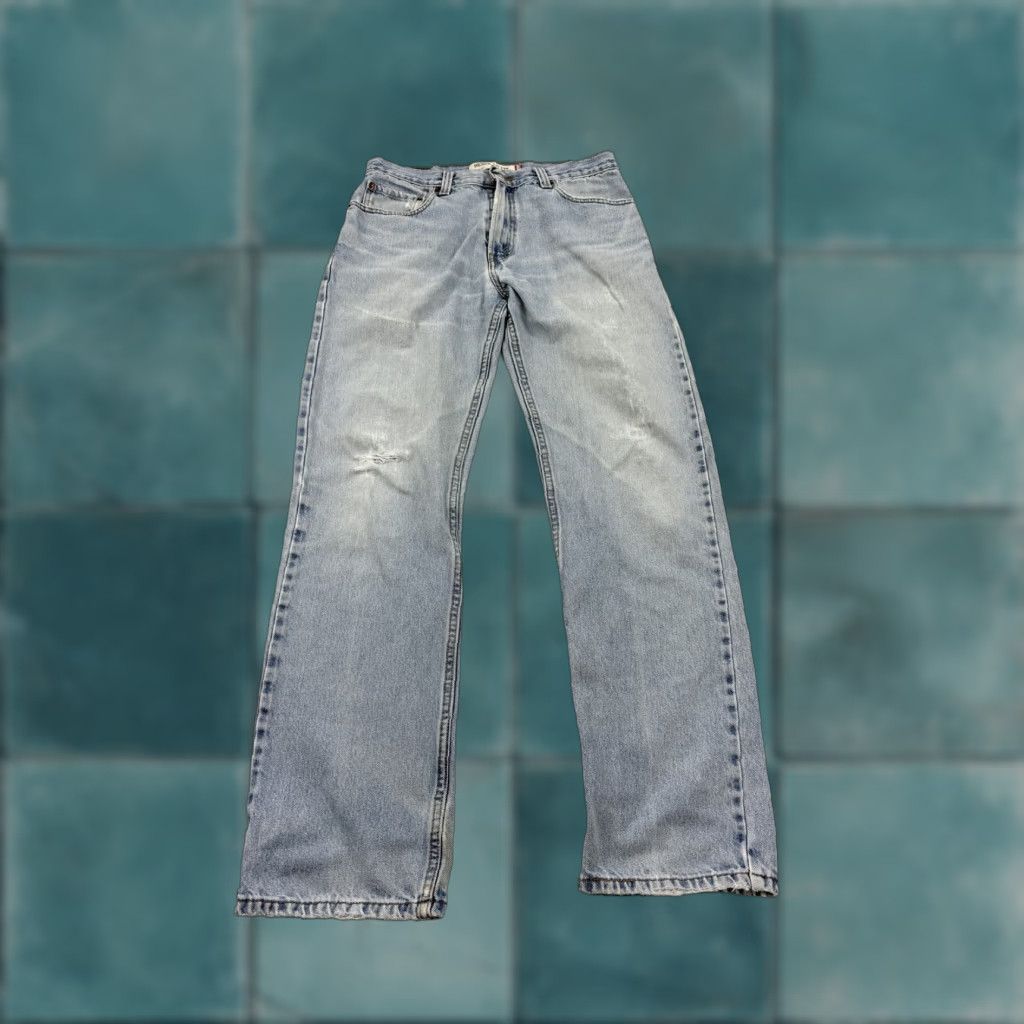 Levi's VINTAGE Levi's 505 Jeans Mens 33x34 Regular Fit Denim Pants Casual Distressed Blue Size US 33 - 1 Thumbnail