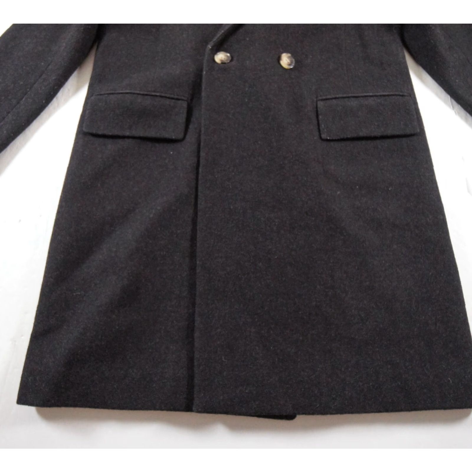 Club Monaco Club Monaco Women's Jacket XS Black Double Breasted Wool Blend Overcoat Outdoor Size XS / US 0-2 / IT 36-38 - 3 Thumbnail