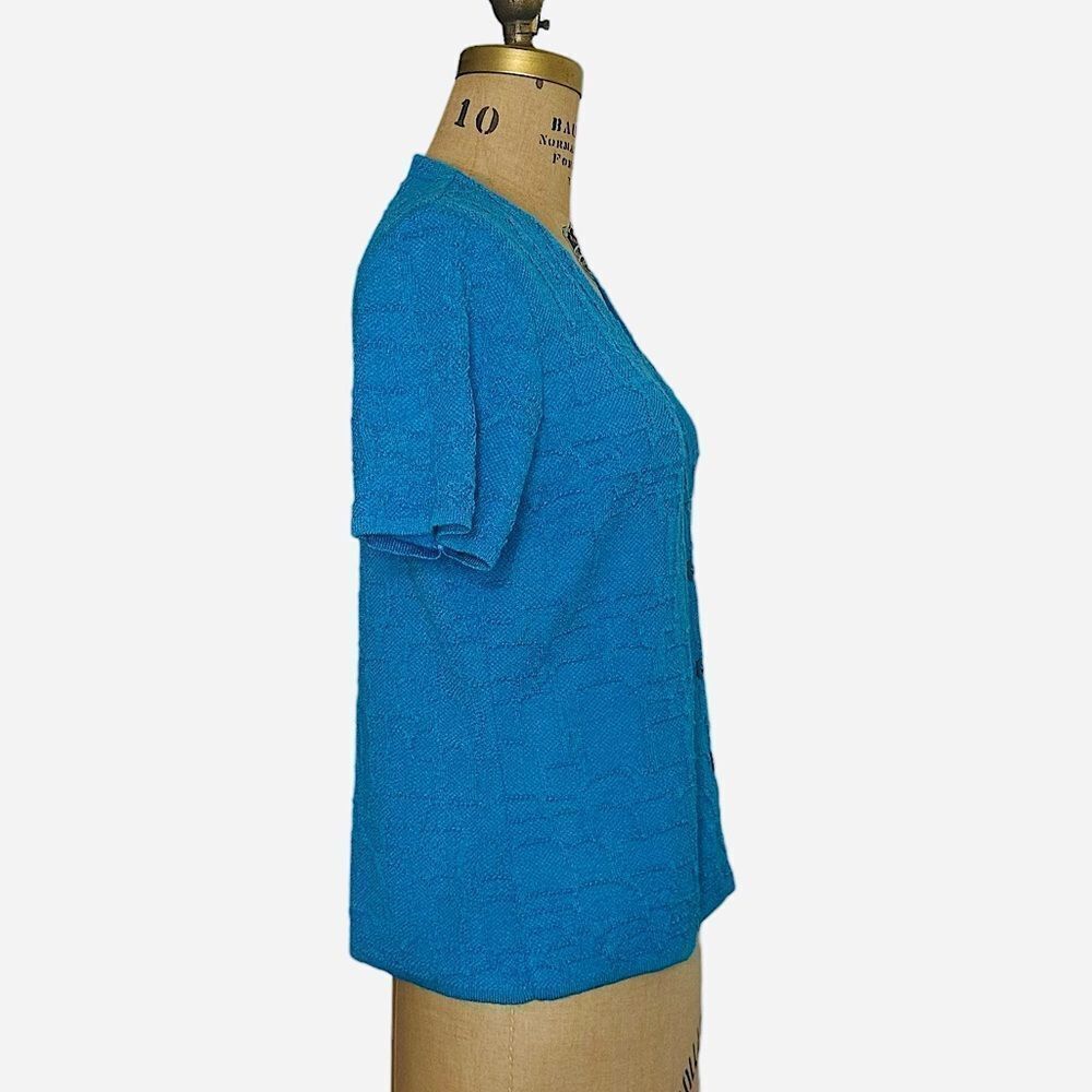 Carmina Vintage Carmina Turquoise Short Sleeve V neck Cardigan Sweat Size S / US 4 / IT 40 - 2 Thumbnail