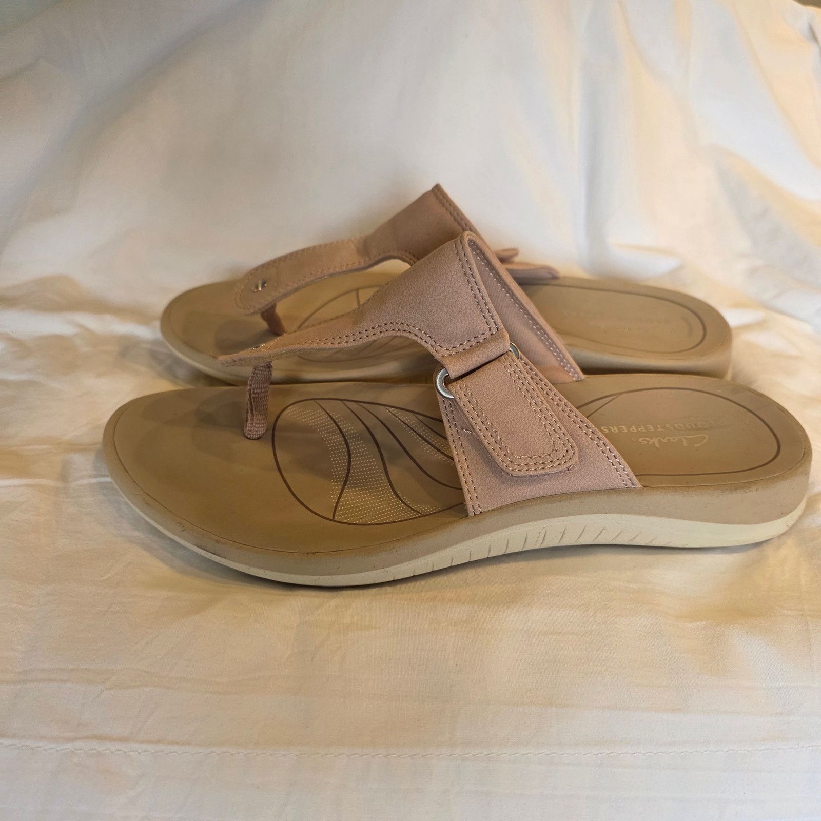 Clarks Clarks Cloudsteppers Pink Style Slip On Open Toe Sandals 9M Size US 9 / IT 39 - 7 Thumbnail