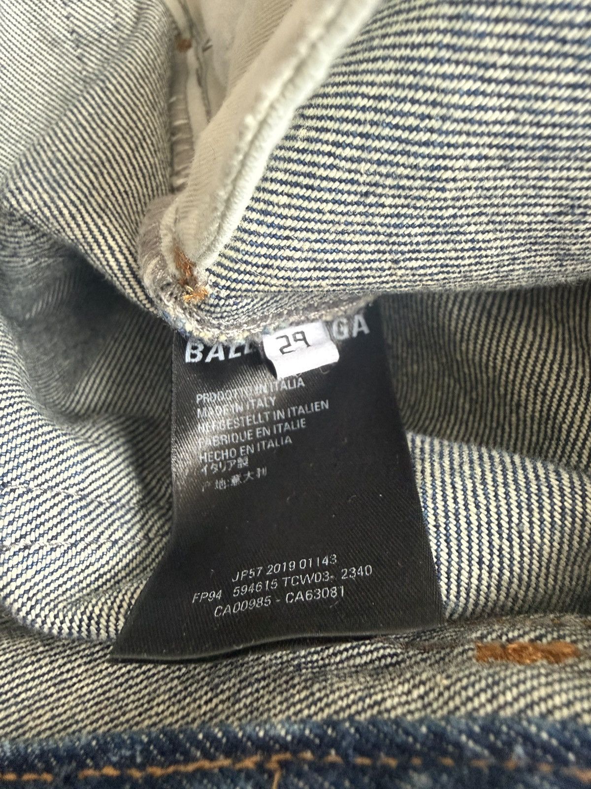 Balenciaga Rare Balenciaga Blue Checkered Denim Size US 29 - 4 Thumbnail