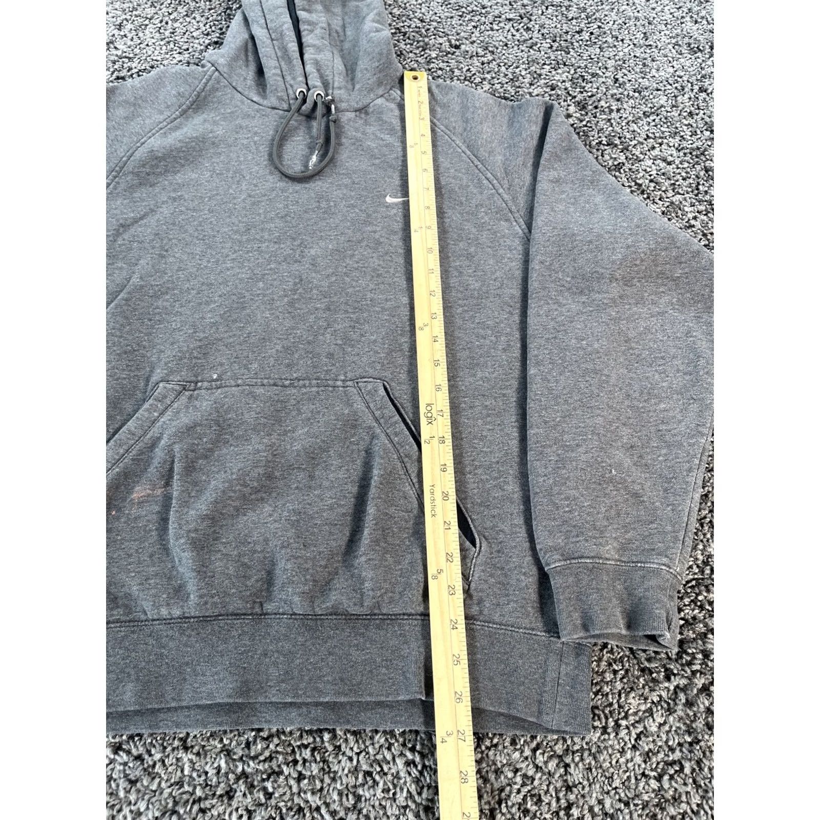 Nike VINTAGE Nike Hoodie Mens L Gray Check Fleece Swoosh 90s Grunge Pullover Theme Mens Size US L / EU 52-54 / 3 - 2 Thumbnail