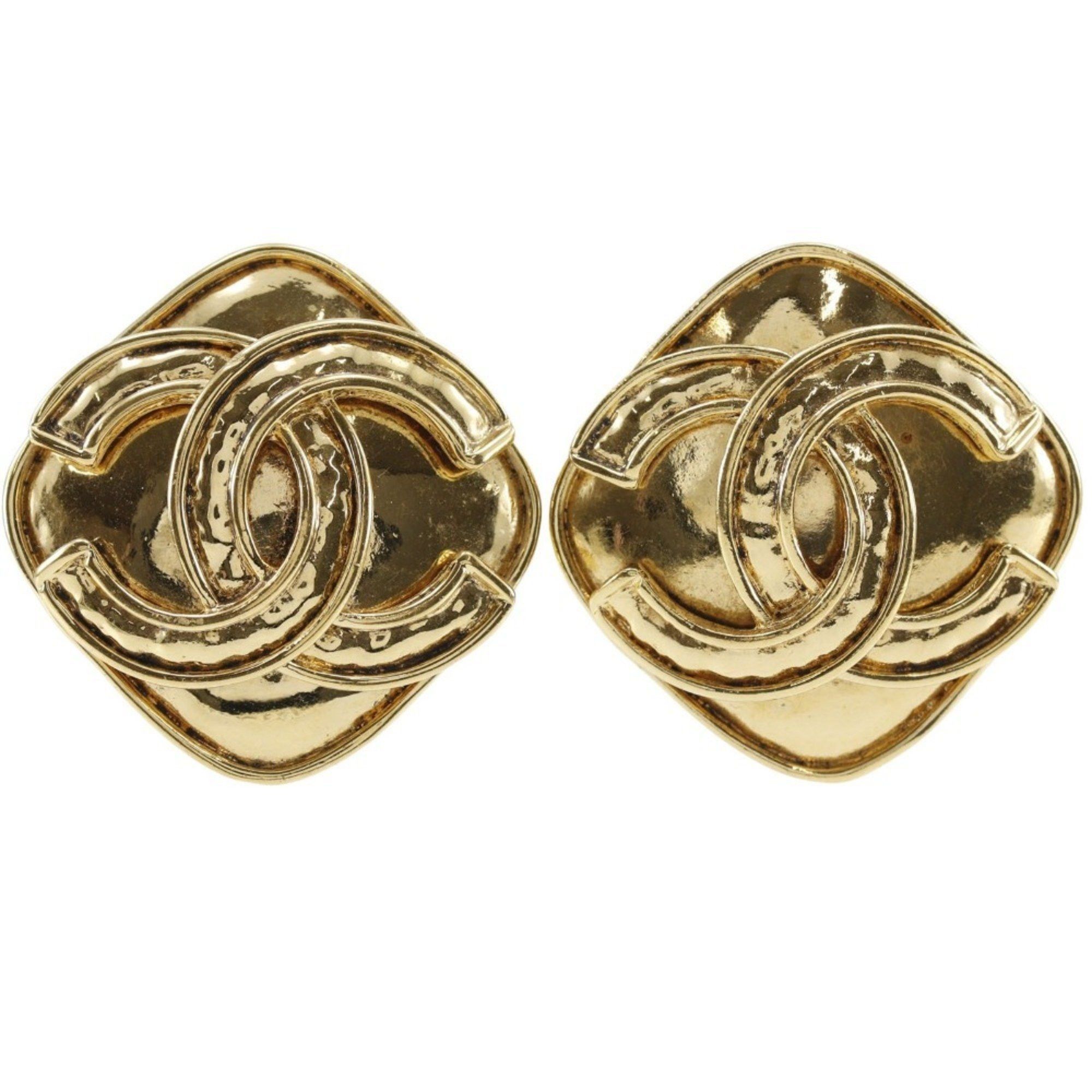Chanel CHANEL Coco Mark Earrings, Gold Plated, 1994, 94P, Approx. 24g, COCO Mark, Women's Size ONE SIZE - 1 Thumbnail