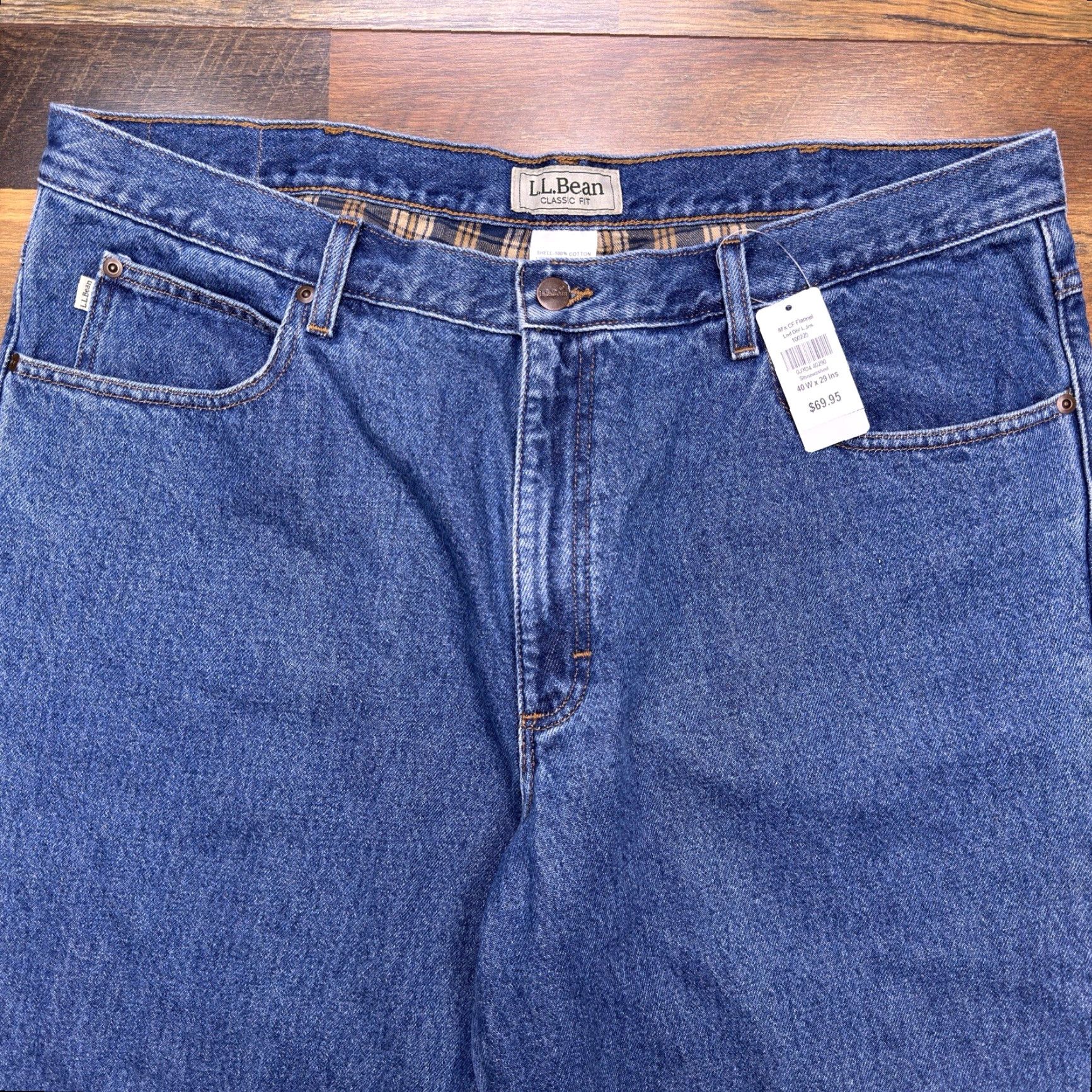 Vintage L.L. Bean Jeans Mens 40x29 Classic Fit Denim Blue 5-Pocket Straight Medium Wash Belt Loops 29in Inseam Regular Size New Size US 40 / EU 56 - 3 Thumbnail