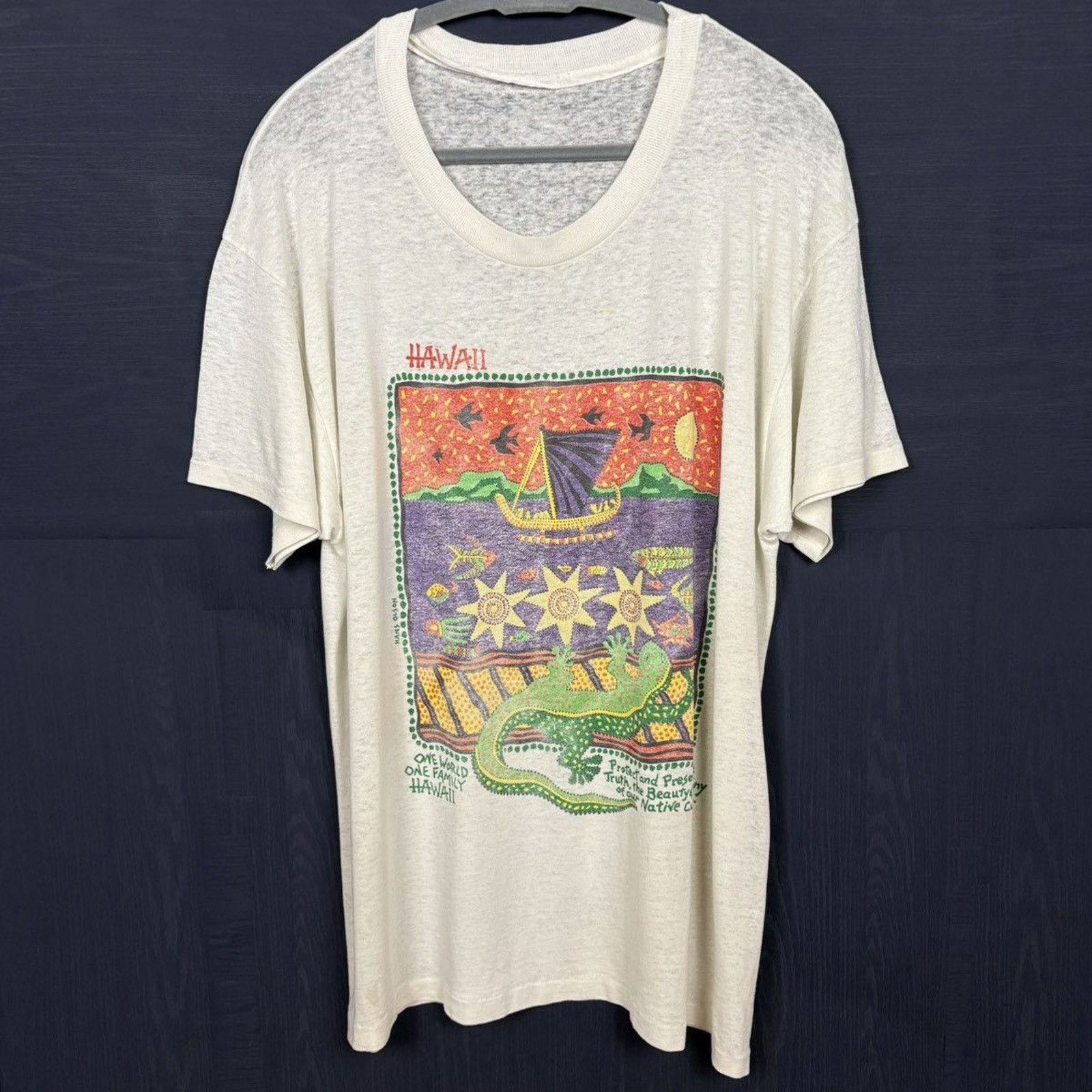 Harley Davidson × Japanese Brand × Vintage 🌺HAWAIIAN VINTAGE T Size US XL / EU 56 / 4 - 1 Thumbnail