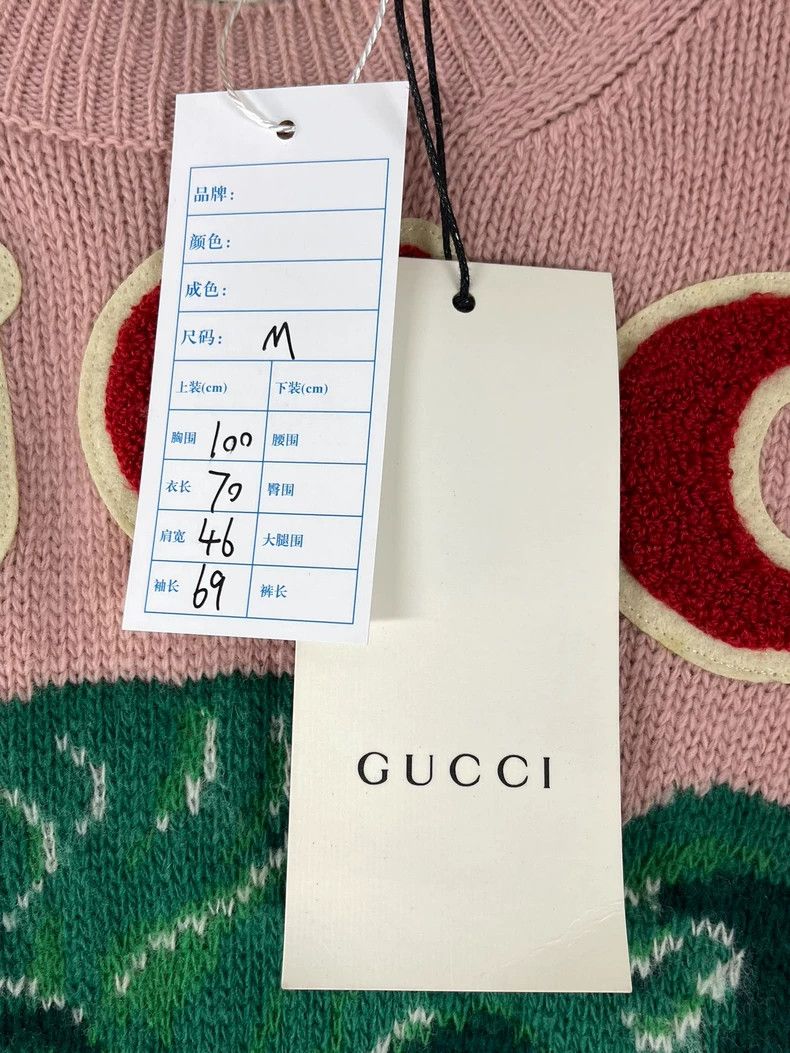 Gucci Gucci Pink bear wool sweater 2502-Nextarrow Size US M / EU 48-50 / 2 - 4 Thumbnail