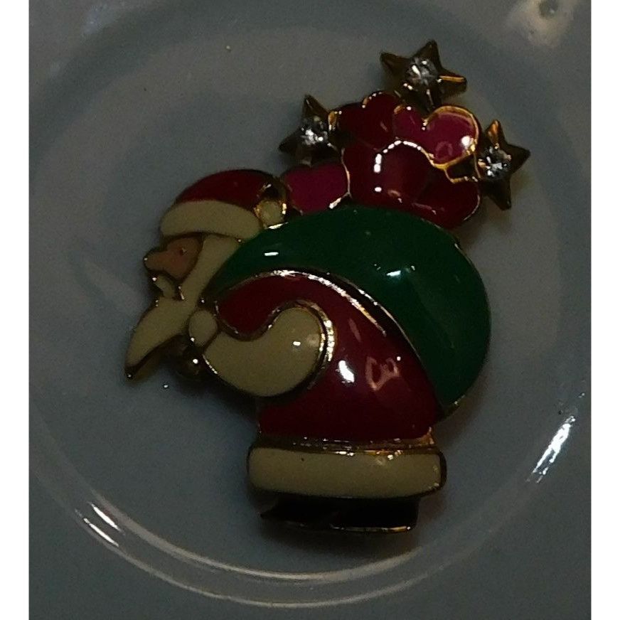 Other Retro Santa Brooch Pink And Green With Rhinestones Size ONE SIZE - 4 Thumbnail
