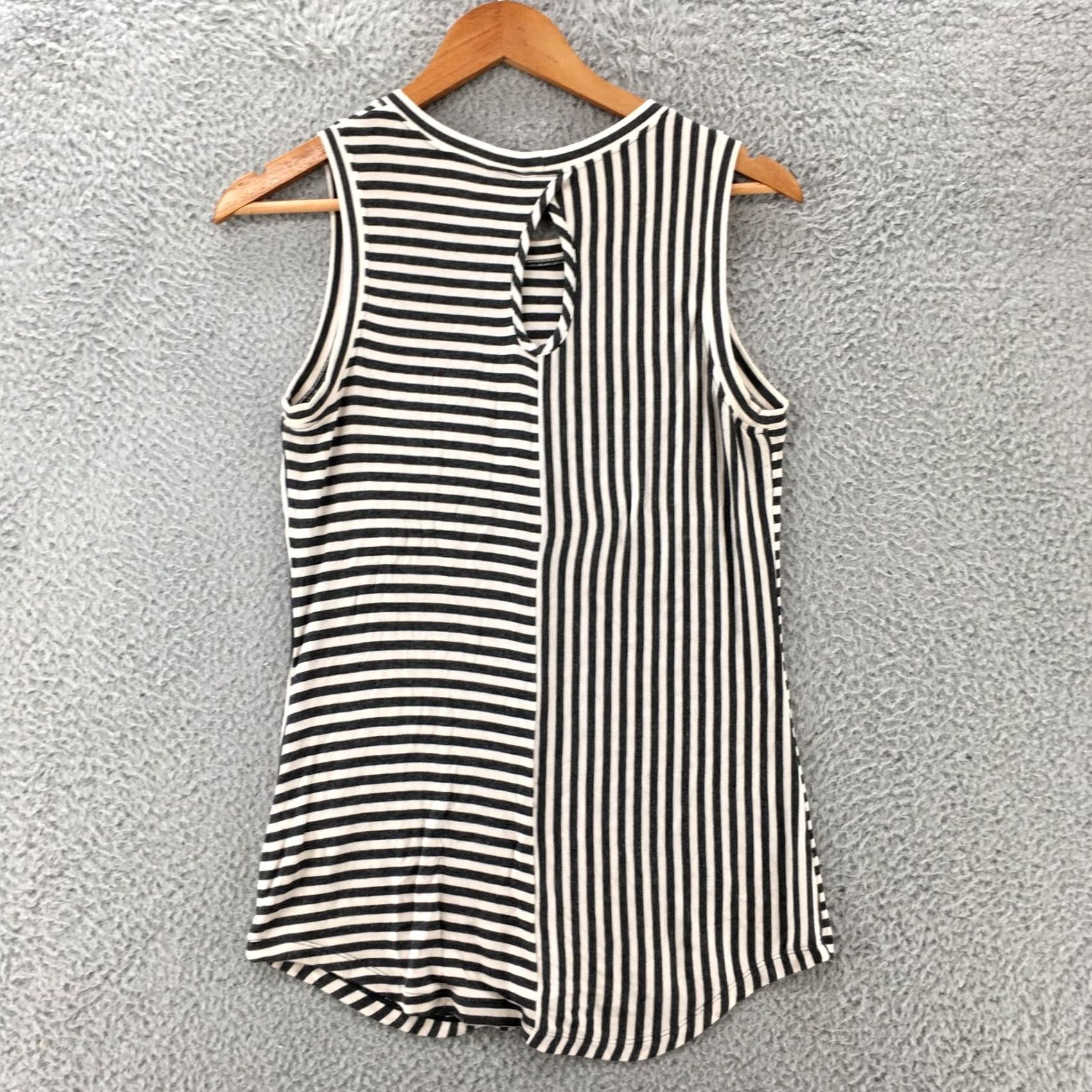 Vintage Cabi Tank Blouse Top XS Womens Striped Sleeveless Round Neck Gray White Casual Shirt Size XS / US 0-2 / IT 36-38 - 7 Thumbnail