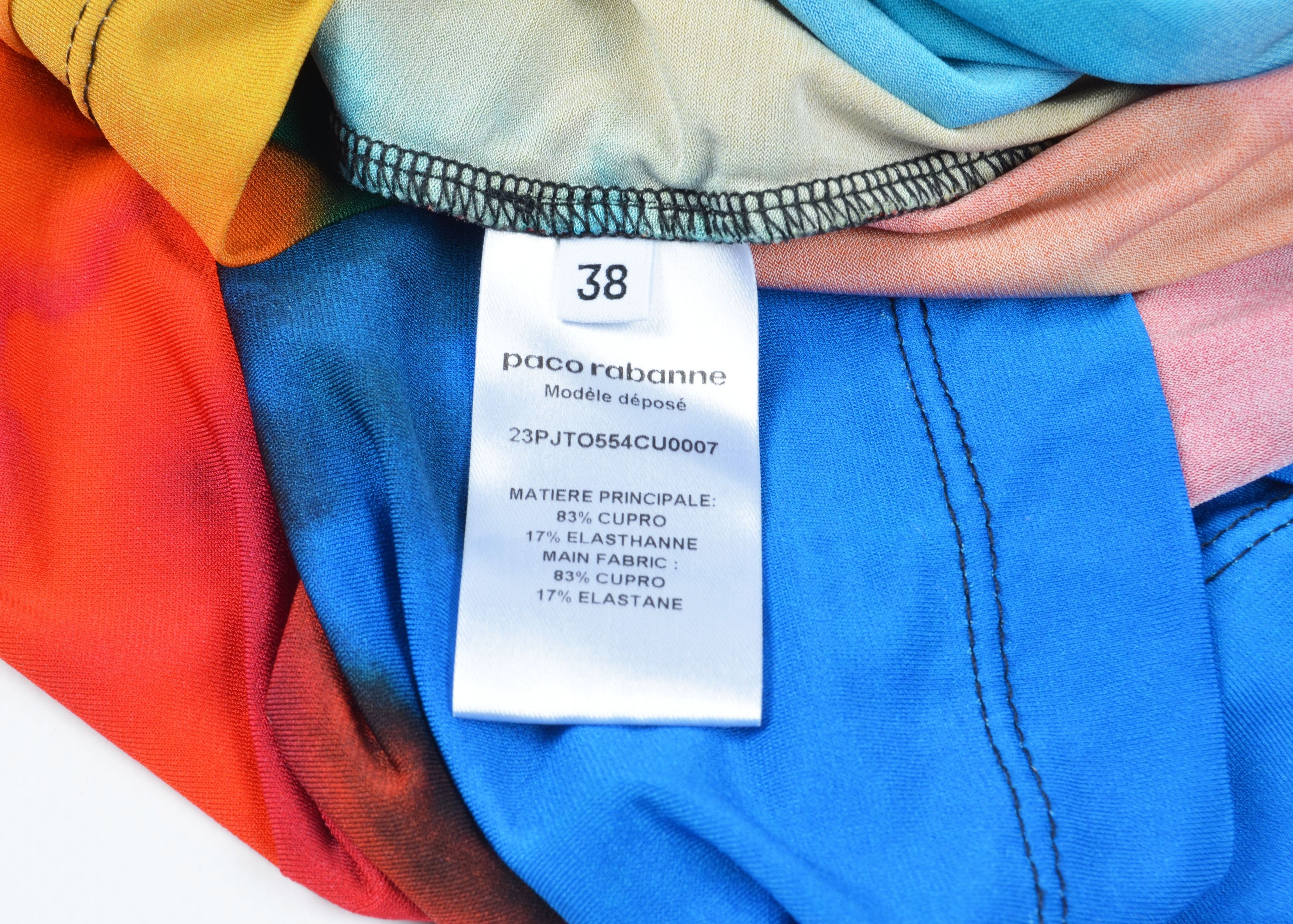 Paco Rabanne Paco Rabanne Rainbow Tie-Dye Mesh Long Sleeve Top Size XS / US 0-2 / IT 36-38 - 9 Thumbnail