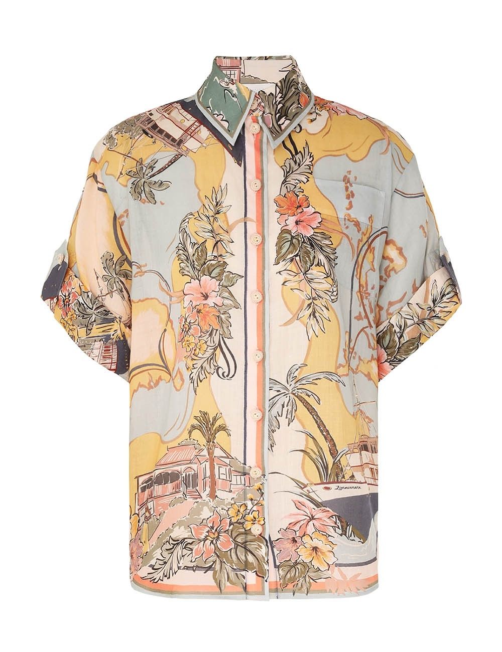 Zimmermann oc11z0226 Tallow Relaxed Shirt In Multicolor Size M / US 6-8 / IT 42-44 - 1 Thumbnail
