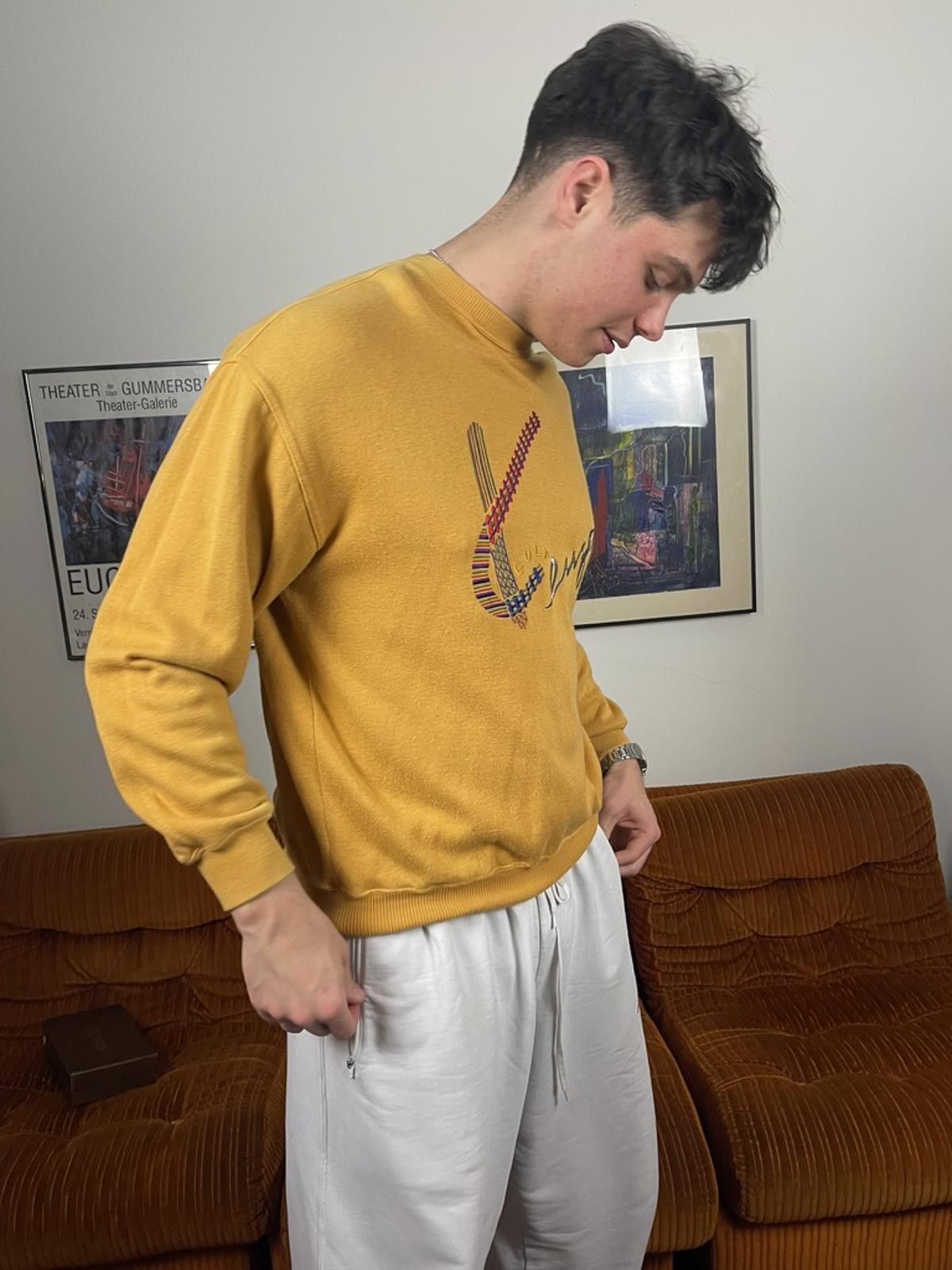 Kenzo Kenzo - Mustard Yellow Embroidered Sweater Size US M / EU 48-50 / 2 - 4 Thumbnail