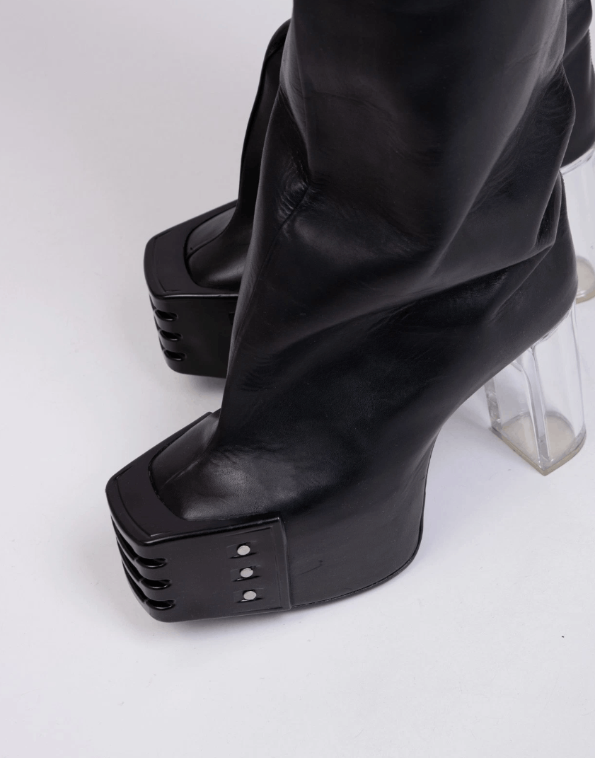 Rick Owens Thigh High Flared Grill Kiss Boots