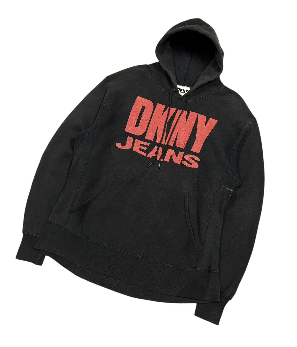 DKNY Vtg🔥90’s DKNY Jeans Reverse Weave Sunfaded Pullover Hoodies Size US L / EU 52-54 / 3 - 6 Thumbnail