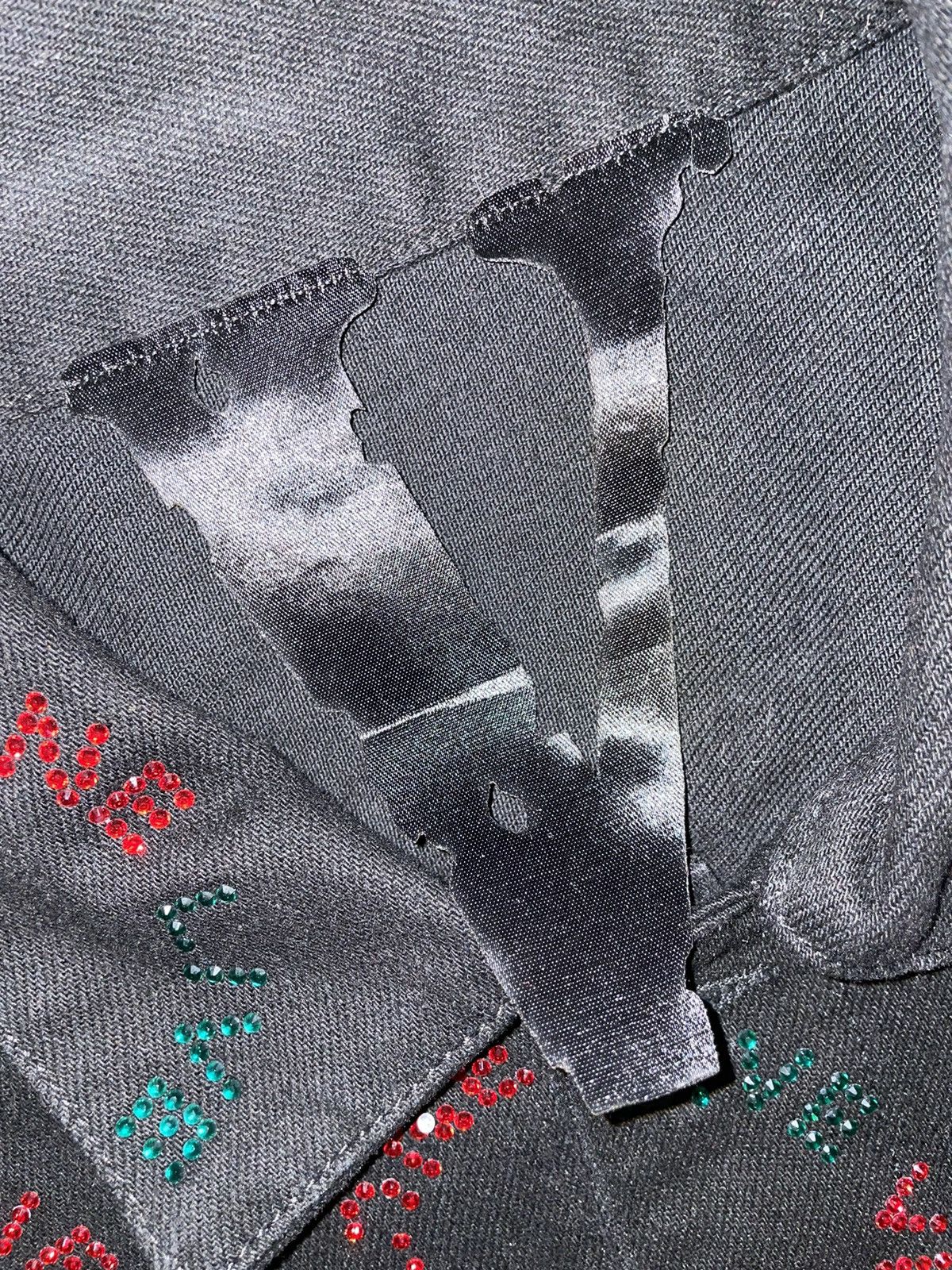 Vlone Very Rare Vlone Red and Green Rhinestone Denim Jacket Black Size US L / EU 52-54 / 3 - 5 Thumbnail