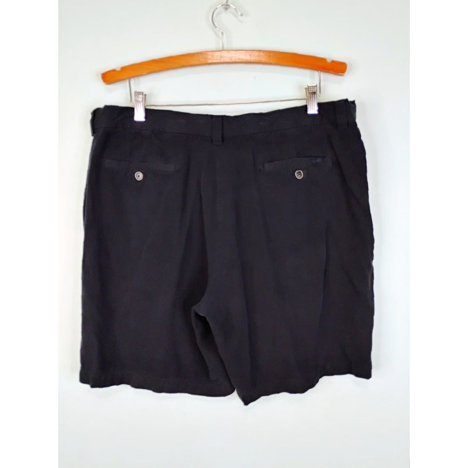 Tommy Bahama Tommy Bahama Relax 100% Silk Shorts Mens Chino Black 36 Relaxed Silk Shorts Beltless Zip Inseam 9in Casual Mens Size US 36 / EU 52 - 2 Thumbnail
