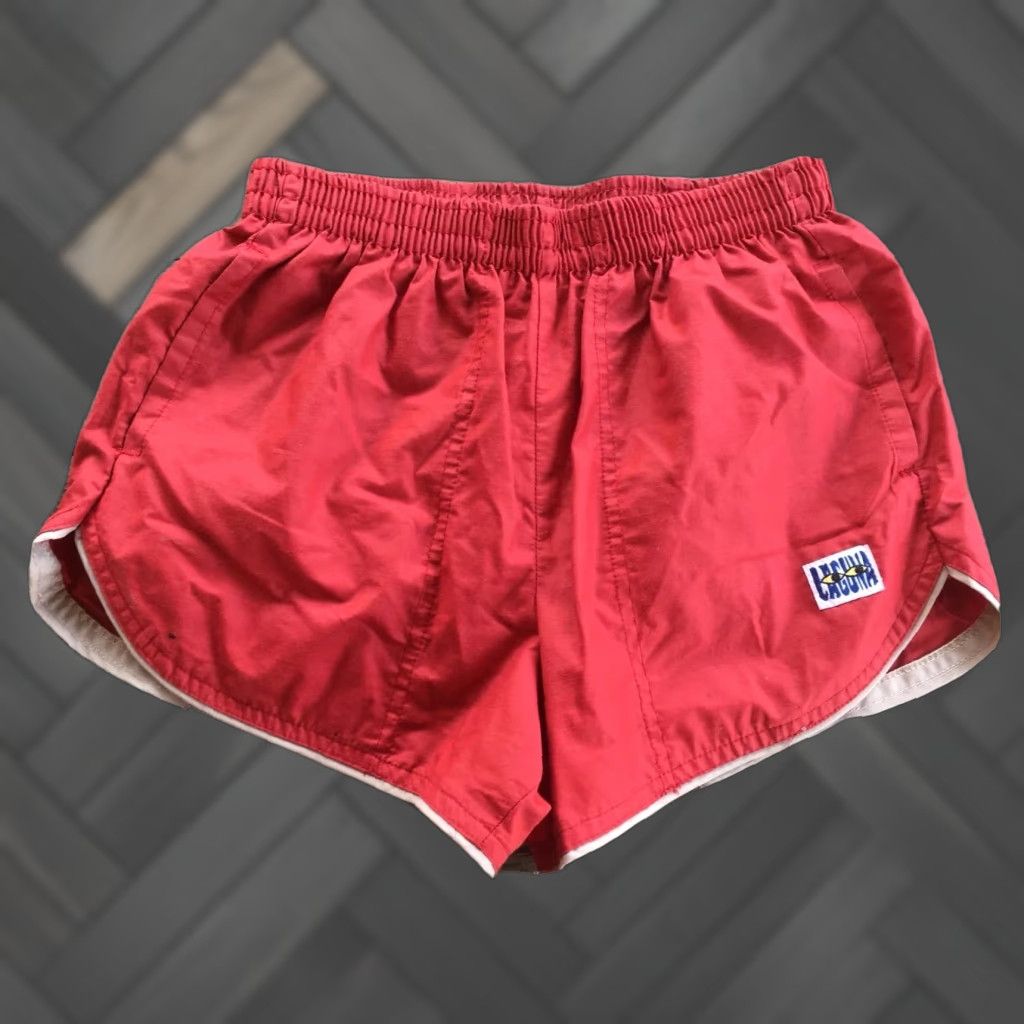 Vintage VINTAGE Laguna Swim Trunks 28-30 Red Short Shorts 70s 80s Made In USA S Men/Womens? Size US 28 / EU 44 - 1 Thumbnail