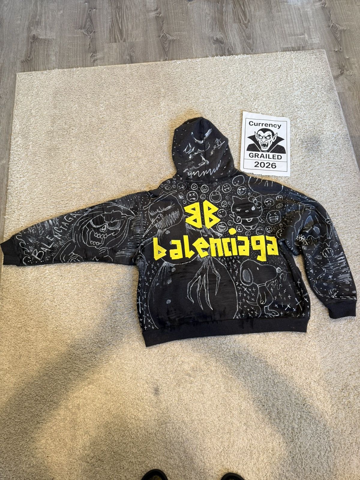 Balenciaga Balenciaga X HOWCOLE ends.rp CUSTOM TAPE HOODIE 1of1 Size US S / EU 44-46 / 1 - 4 Thumbnail