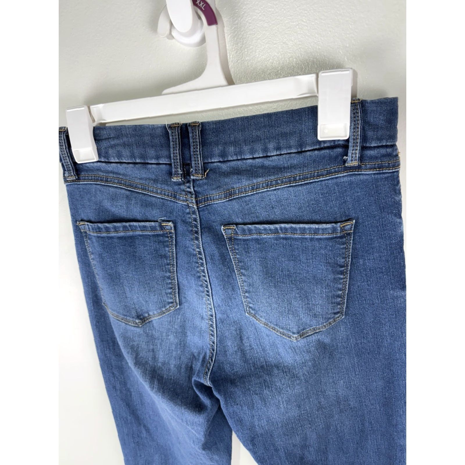 Vintage Sincerely Jules Wide Leg Jeans 7/28 Size Womens Blue Cotton Polyester Spandex Denim Raw Wash 5-Pocket Button Zip Rise Mid Inseam 30in Size 28" / US 6 / IT 42 - 5 Thumbnail