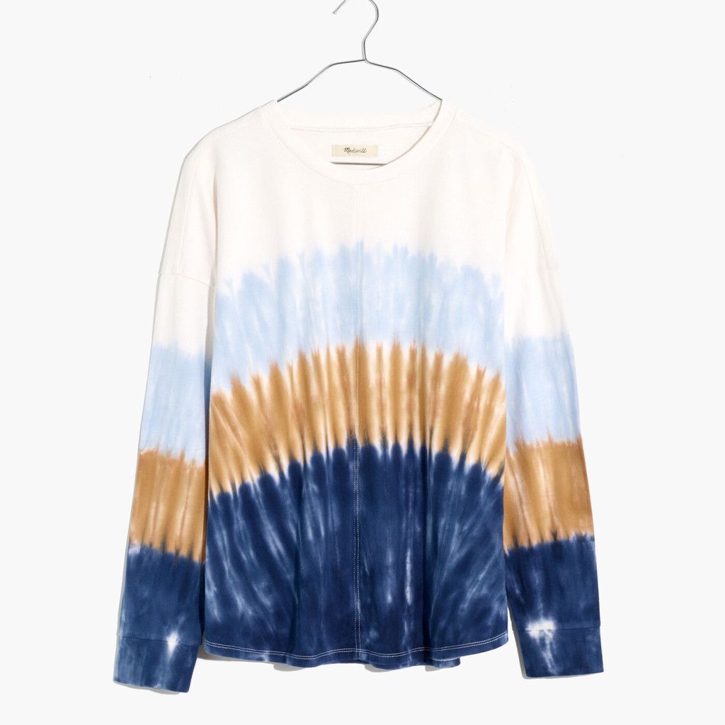 Madewell Cream Brown Blue Tie-Dye Newville Tee Size S / US 4 / IT 40 - 4 Thumbnail