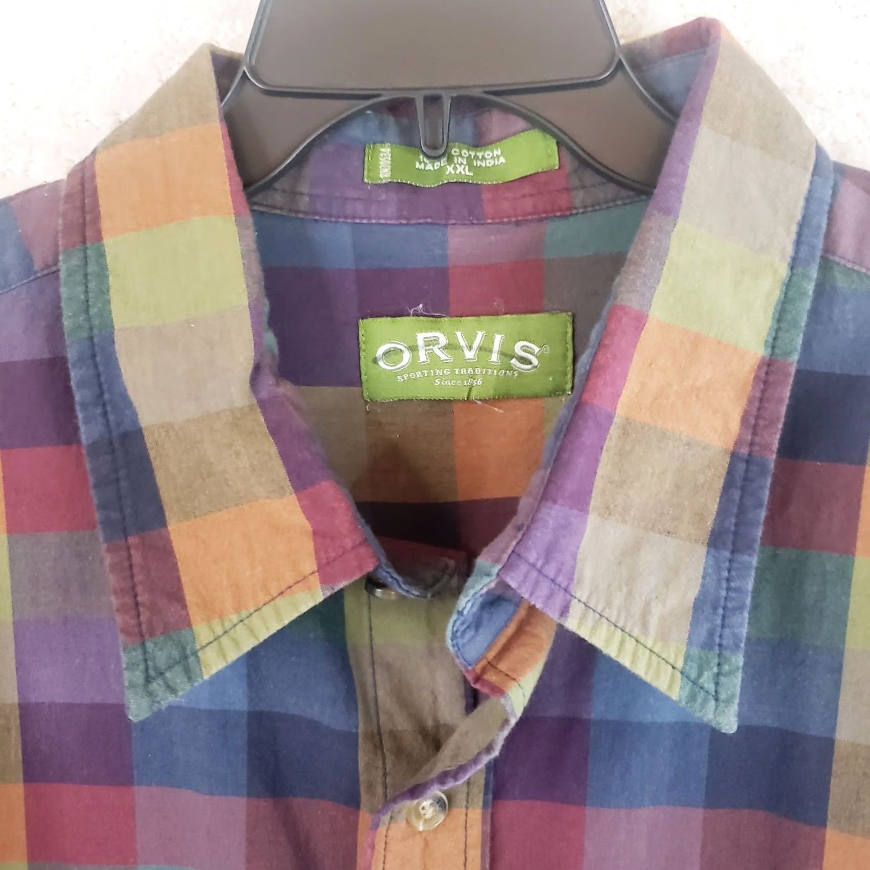 Orvis Orvis Men XX L Short Sleeve Button-Up Shirt Multicolor Cotton Plaid Outdoor Casual Button-Down Collar Men’s Xxl Regular Fit Size US XXL / EU 58 / 5 - 5 Thumbnail