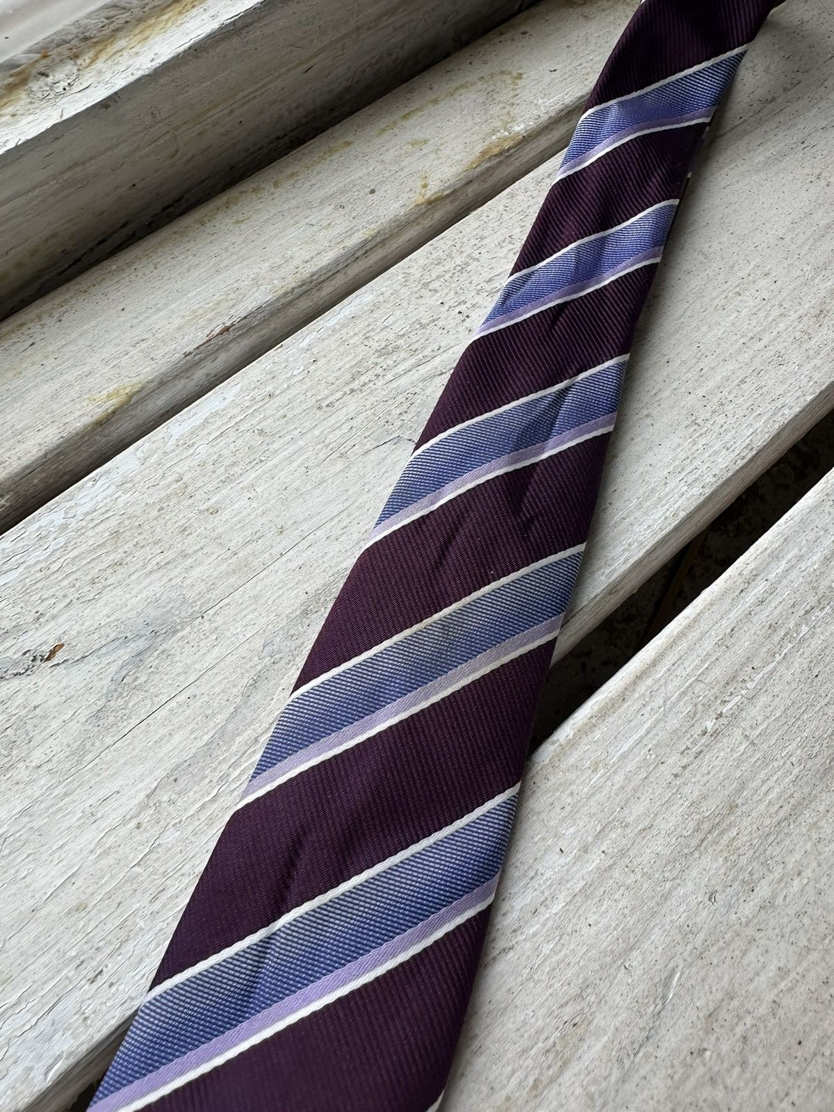 Designer × Hugo Boss 🚨RARE Hugo Boss Tie old money style Burgundy luxury monogram Size ONE SIZE - 8 Thumbnail